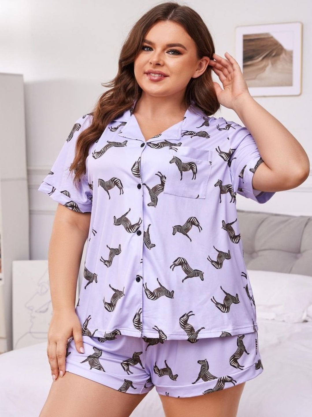 

LULU & SKY Women Printed Night suit, Purple