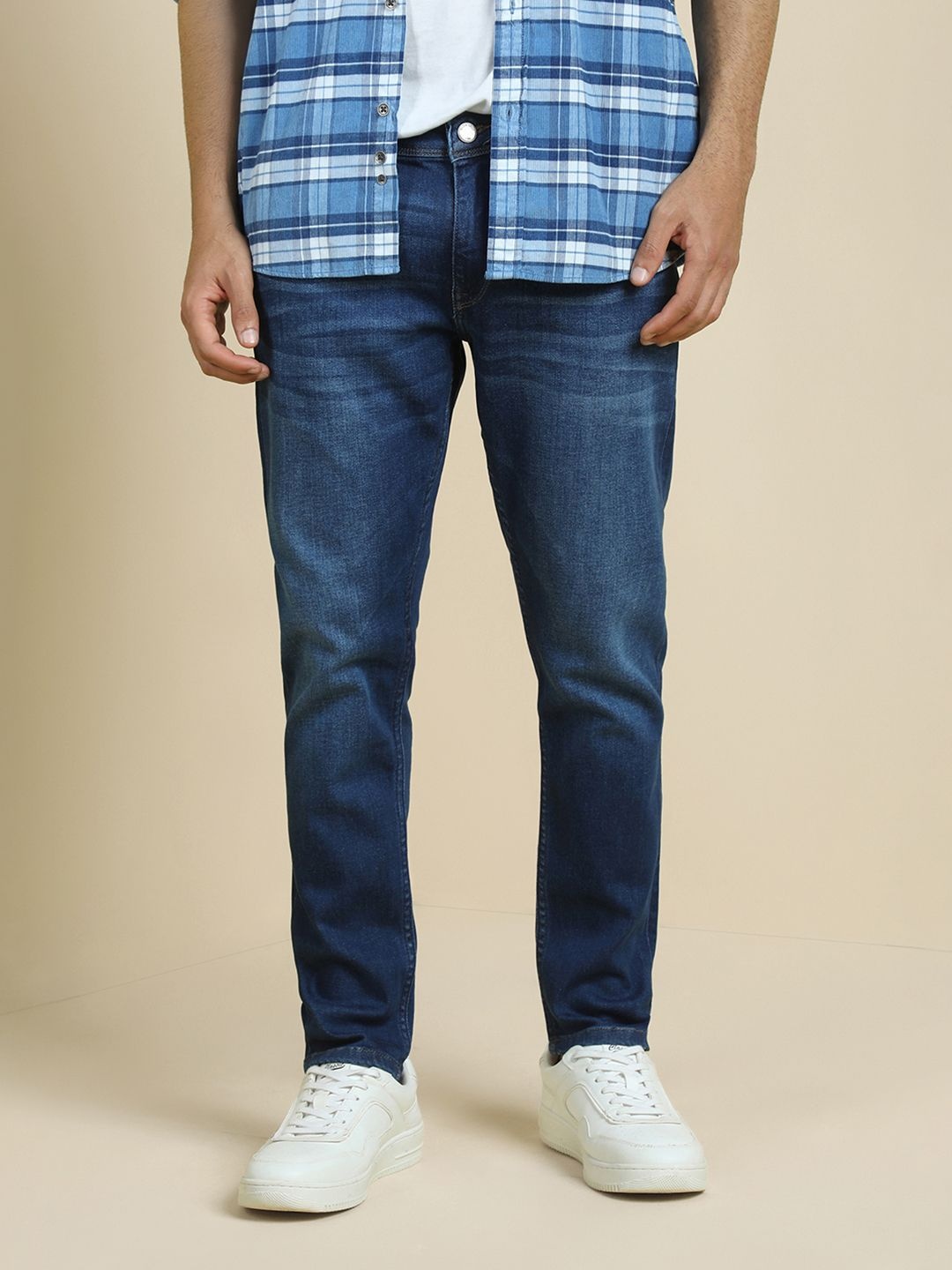 

Allen Solly Men Slim Fit Light Fade Mid-Rise Cotton Jeans, Blue