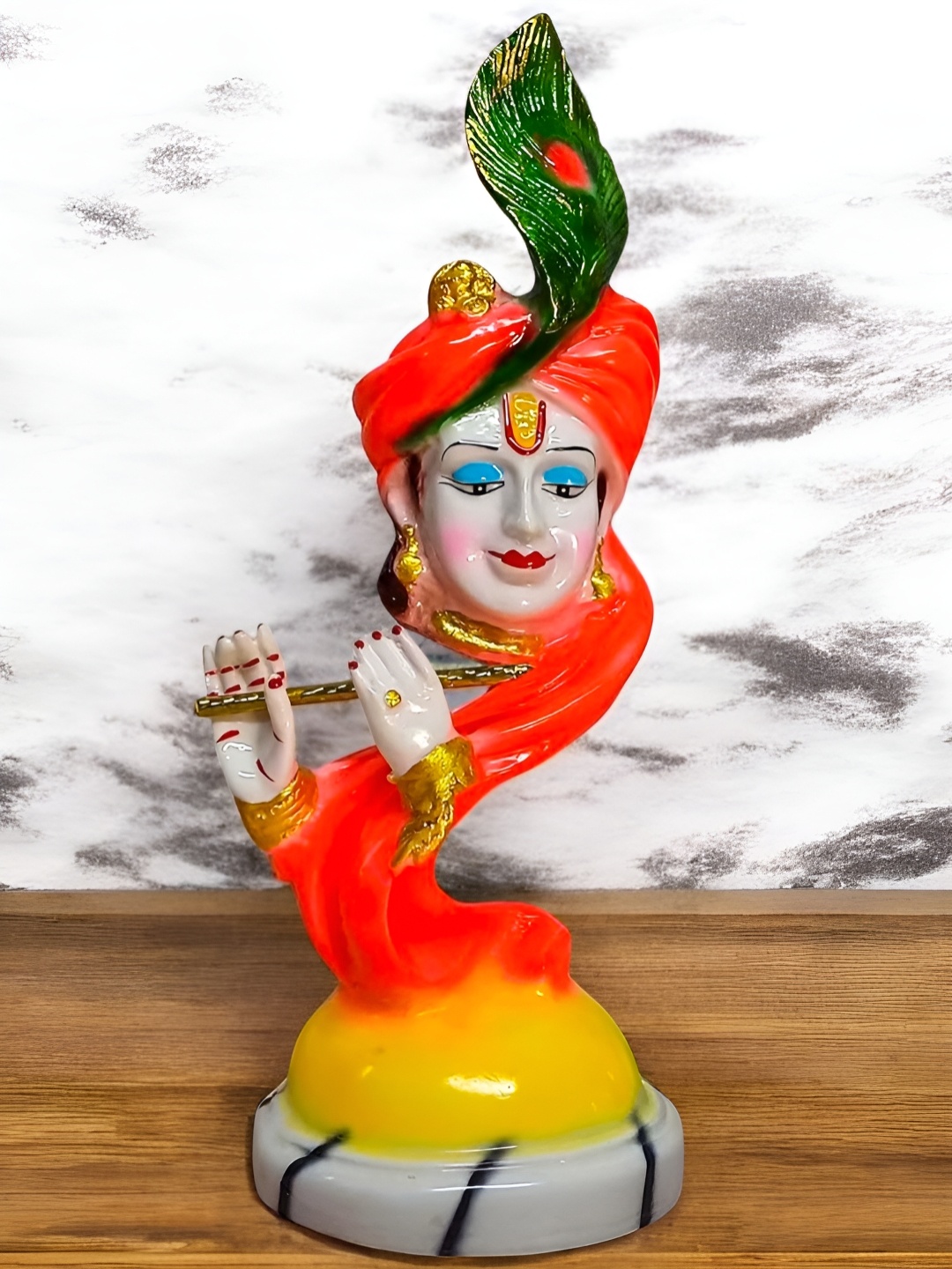 

VIVARS CRAFT Red And Green Marble Religious Idol Showpiece