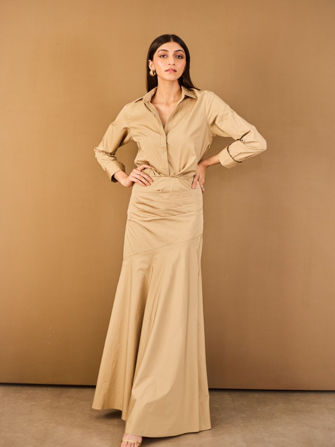 

Urban Suburban Women Bodycon Maxi Dress, Beige