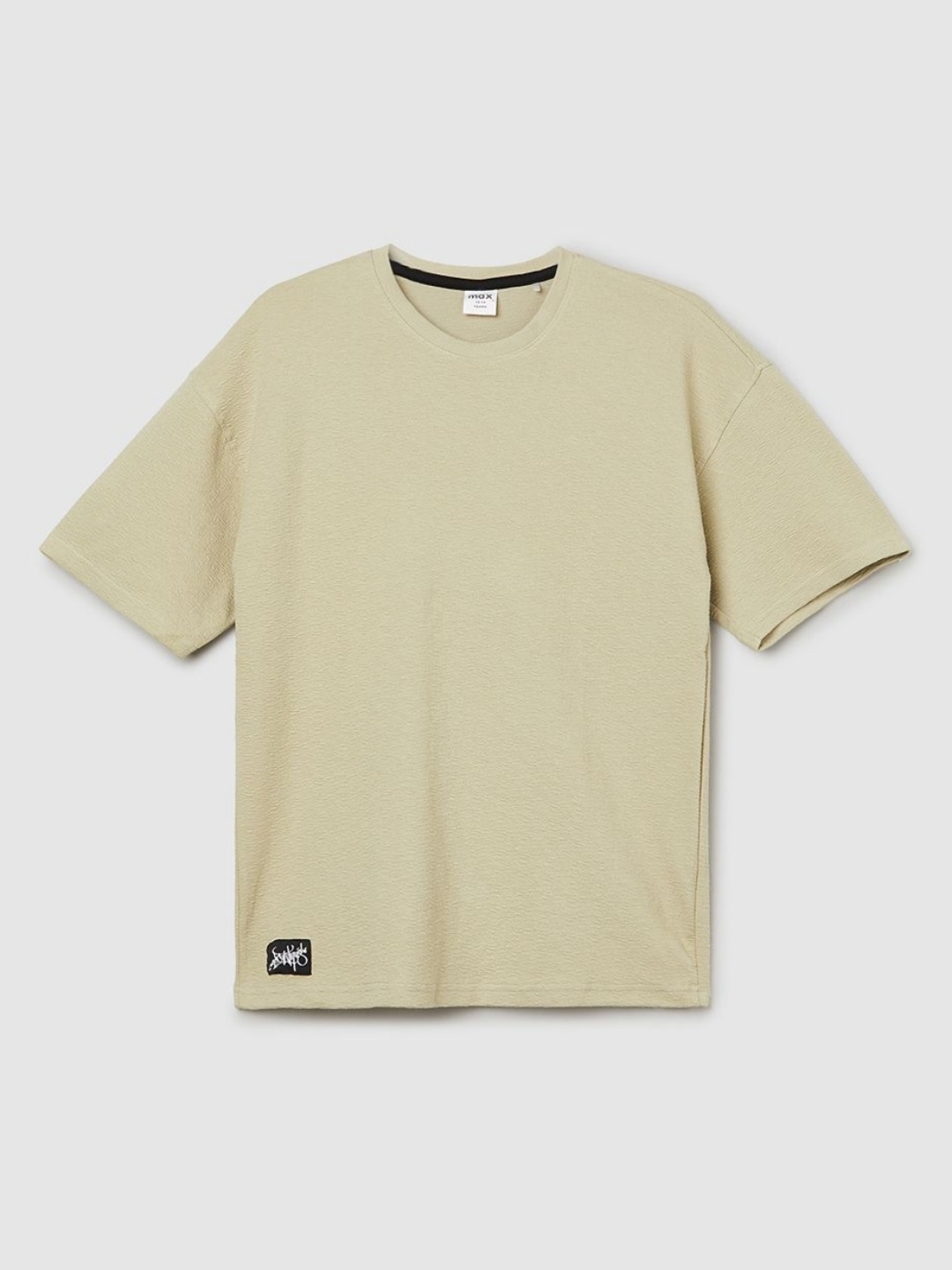 

max Boys Solid Round Neck Cotton T-shirt, Green
