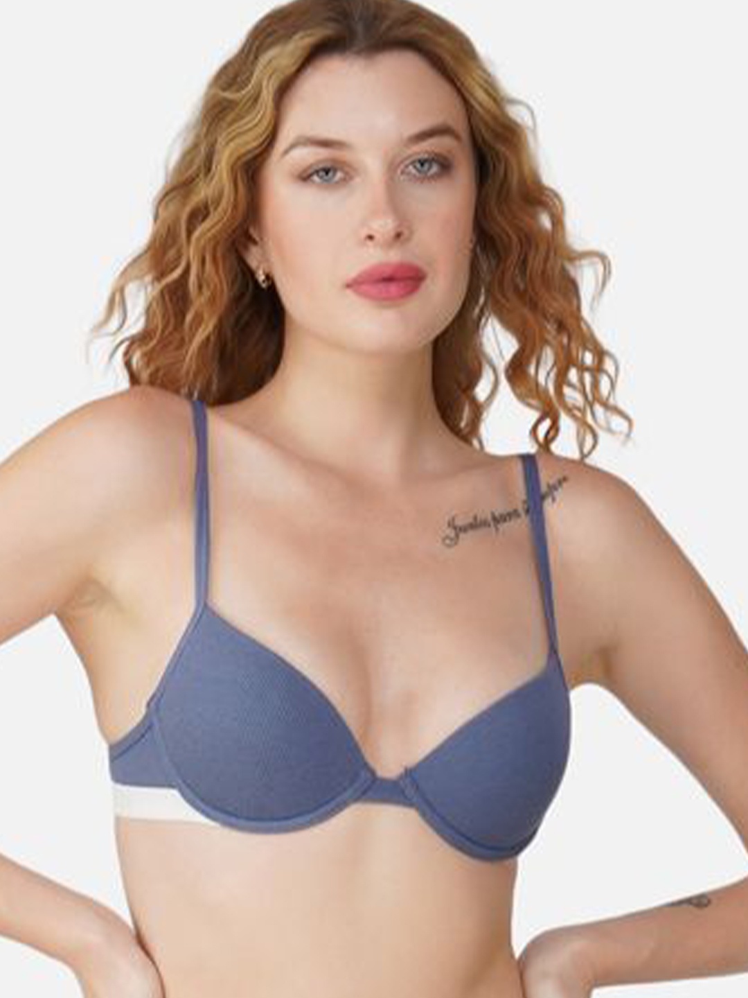 

Carlton London Women Full Coverage Lightly Padded Seamless Everyday Bra, Blue