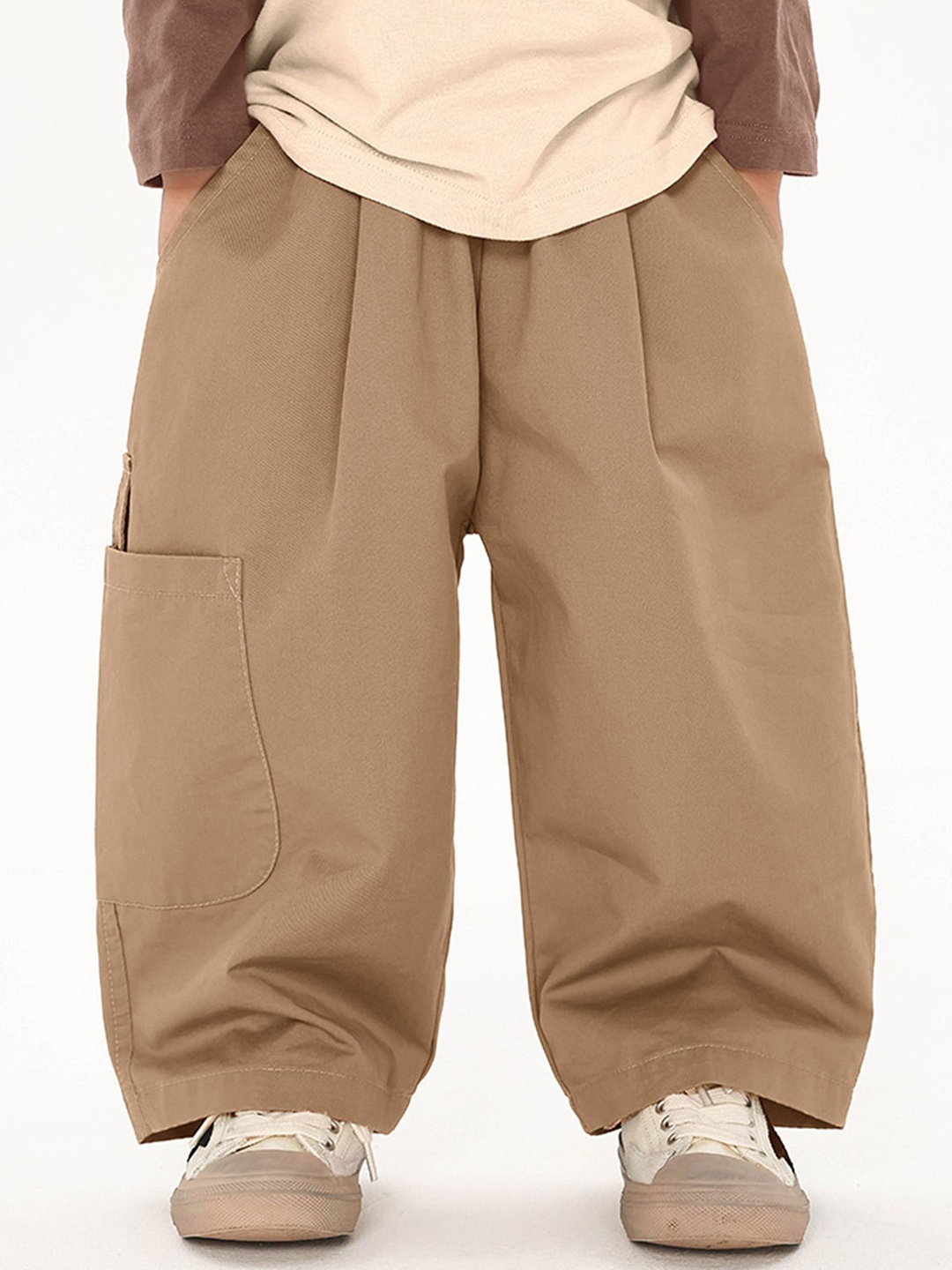 

LULU & SKY Boys Loose Fit Trousers, Khaki