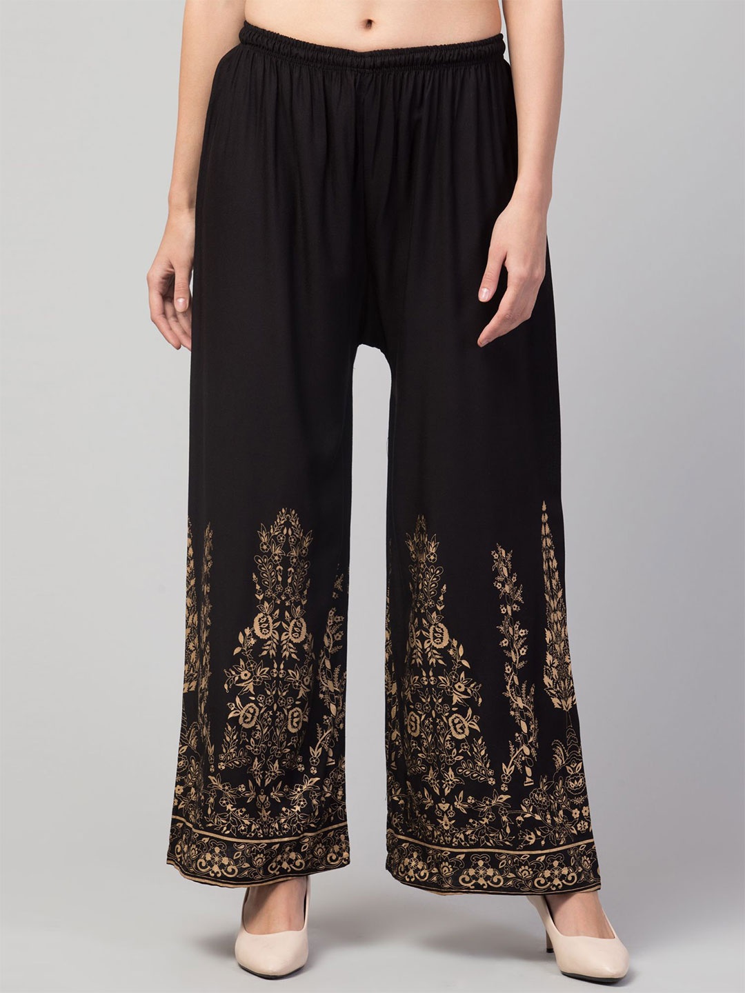 

STYLE PREZONE Women Printed Palazzos, Black