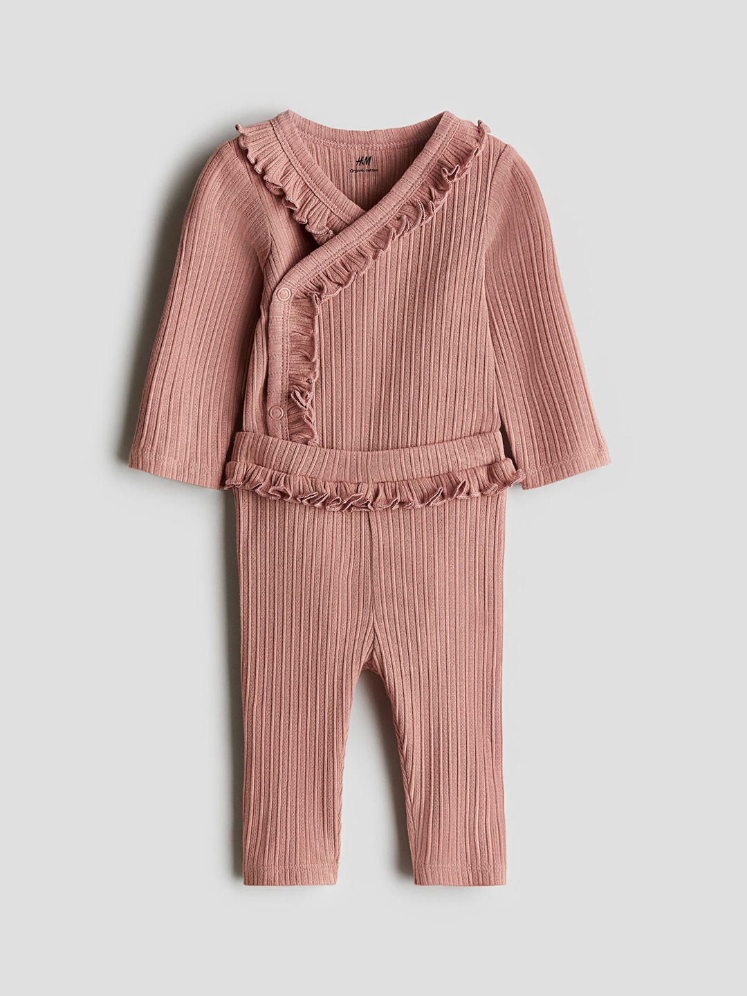 

H&M 2-Piece Pointelle Jersey Set, Pink