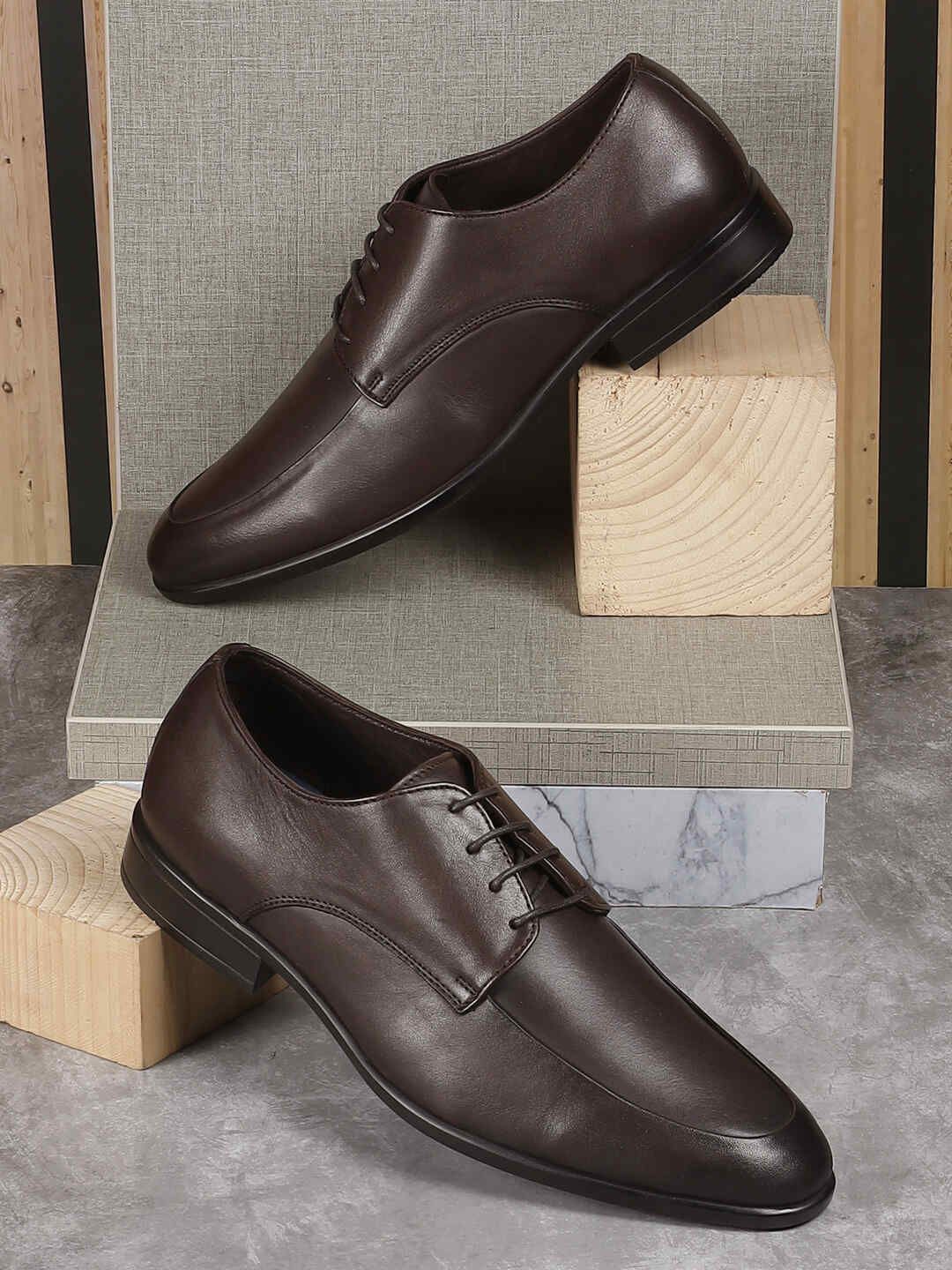 

Metro Men Leather Formal Derbys Shoes, Brown