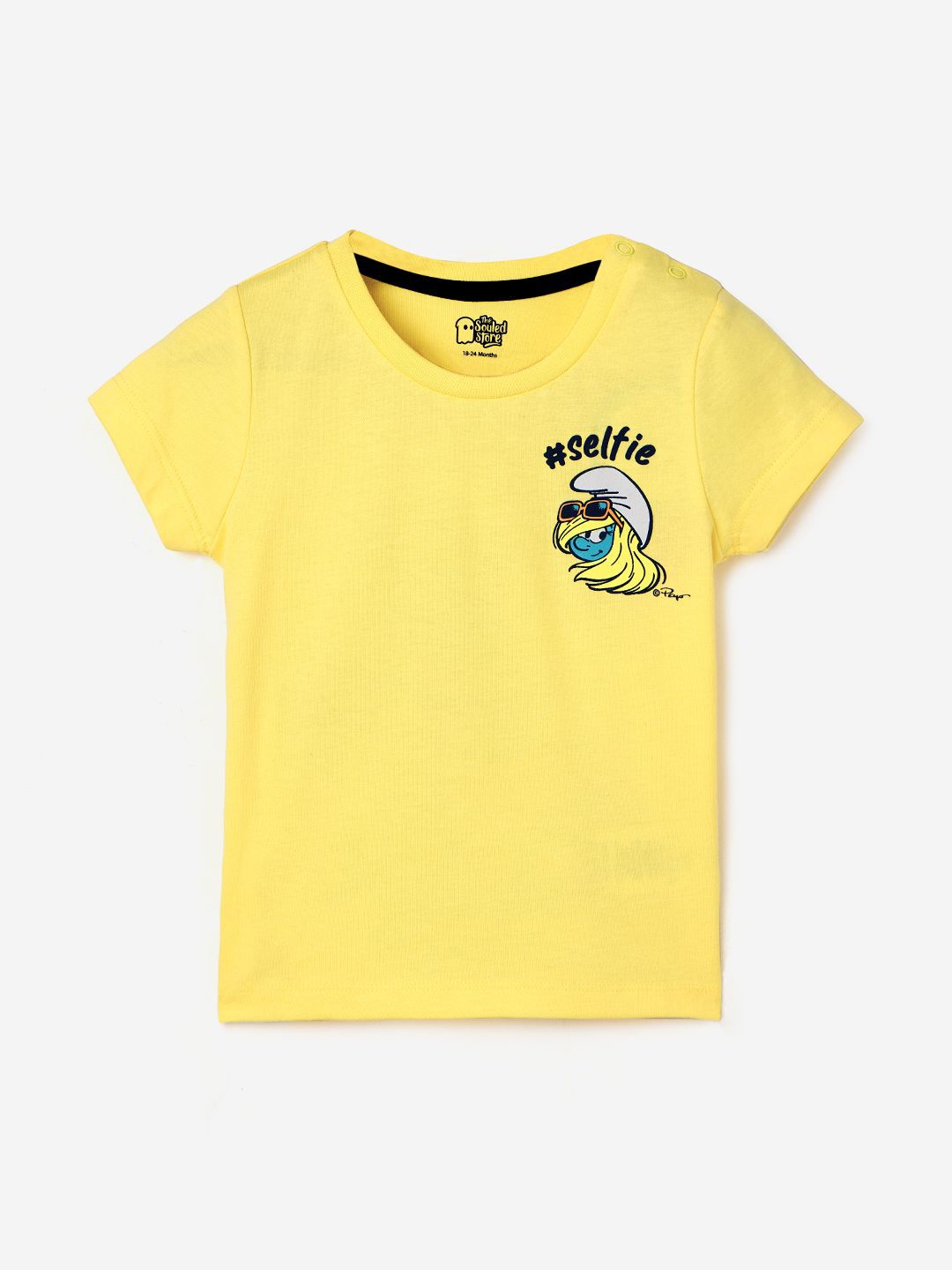 

The Souled Store Girls Graphic Printed Round Neck Cotton T-shirt, Yellow