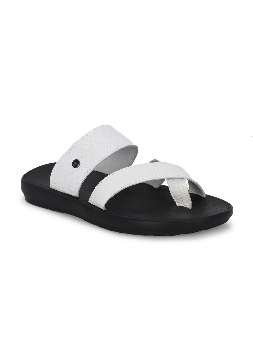 

Hitz Men Leather Comfort Sandals, White