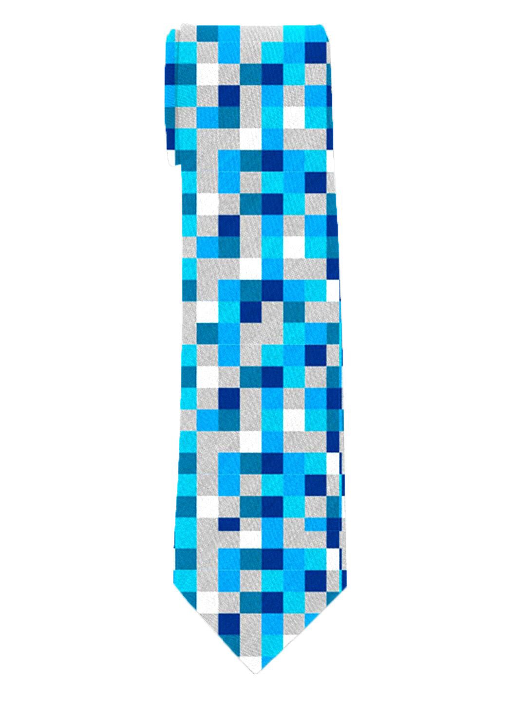 

Blacksmith Men Printed Satin Broad Tie, Blue