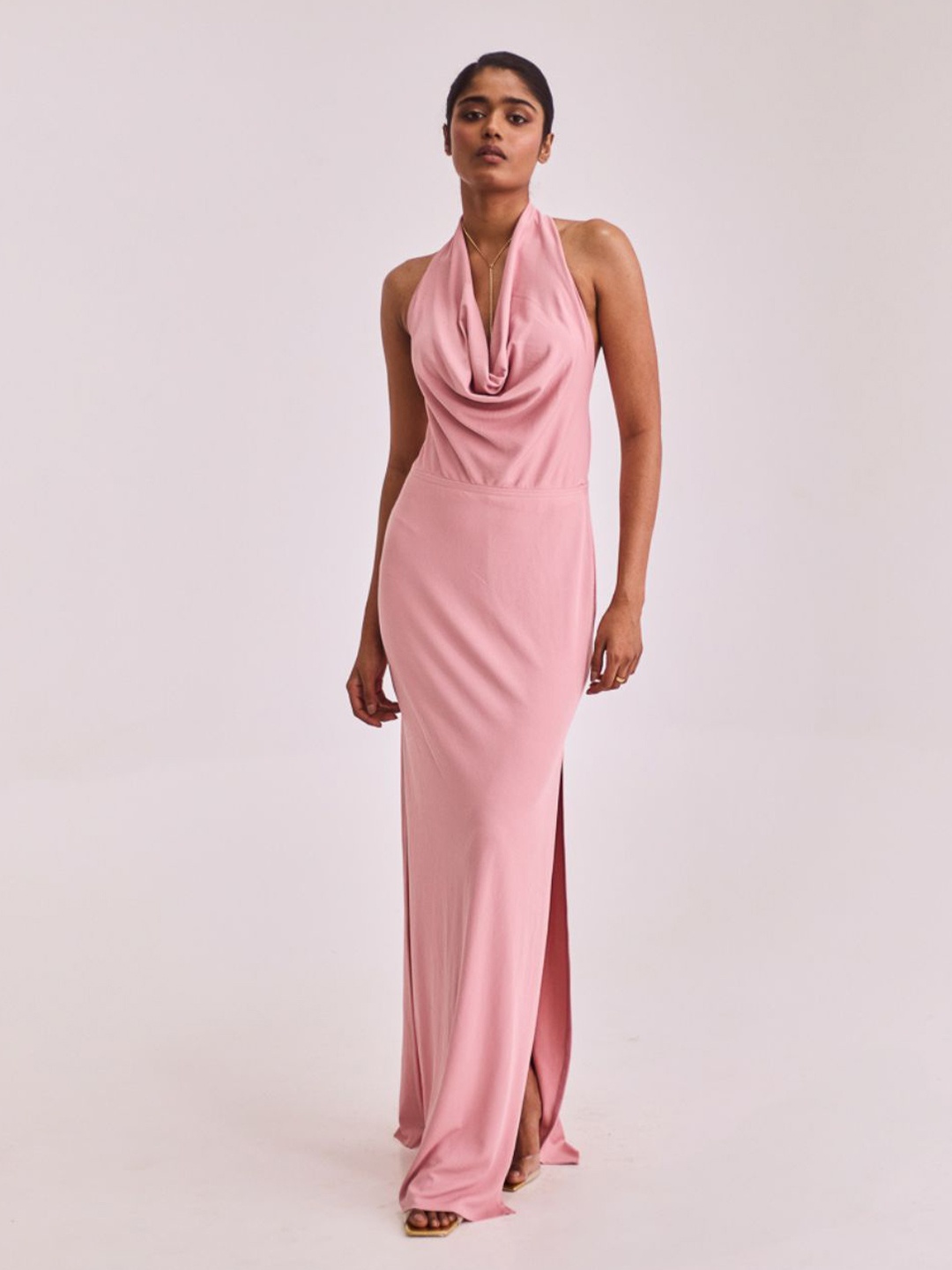 

Urban Suburban Women Cowl Neck Maxi Dress, Peach