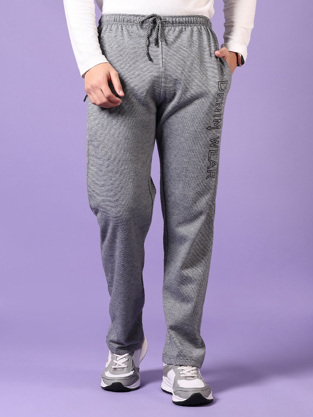 

V-Mart Men Self Design Spun Fleece Track Pants, Black
