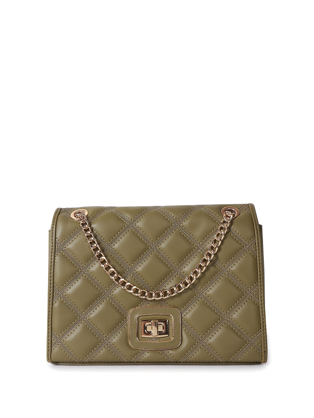 

MAGNOLIA PU Sling Bag with Quilted, Green