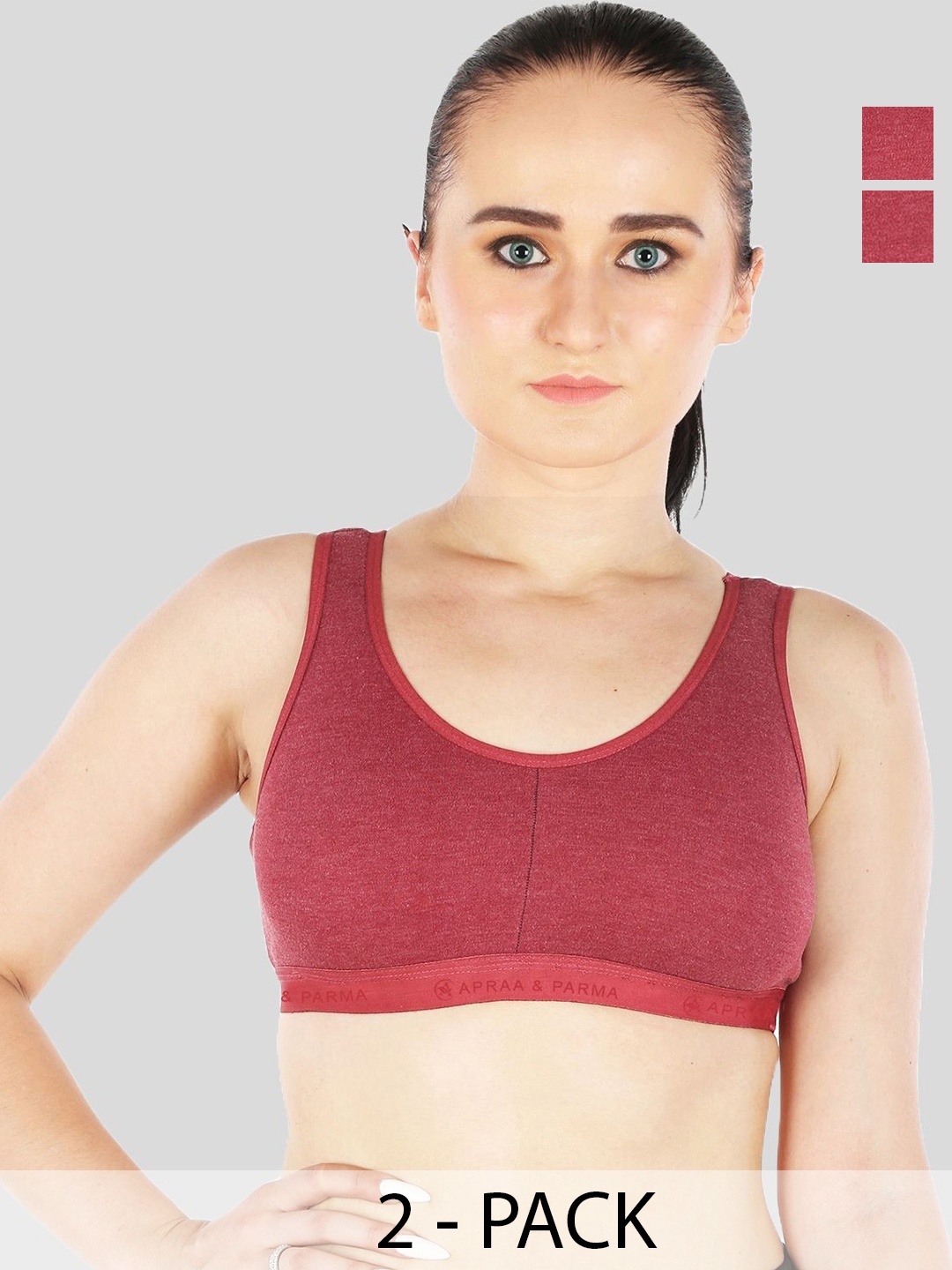 

ULLAS Women Pack of 2 Full Coverage Bra, Maroon