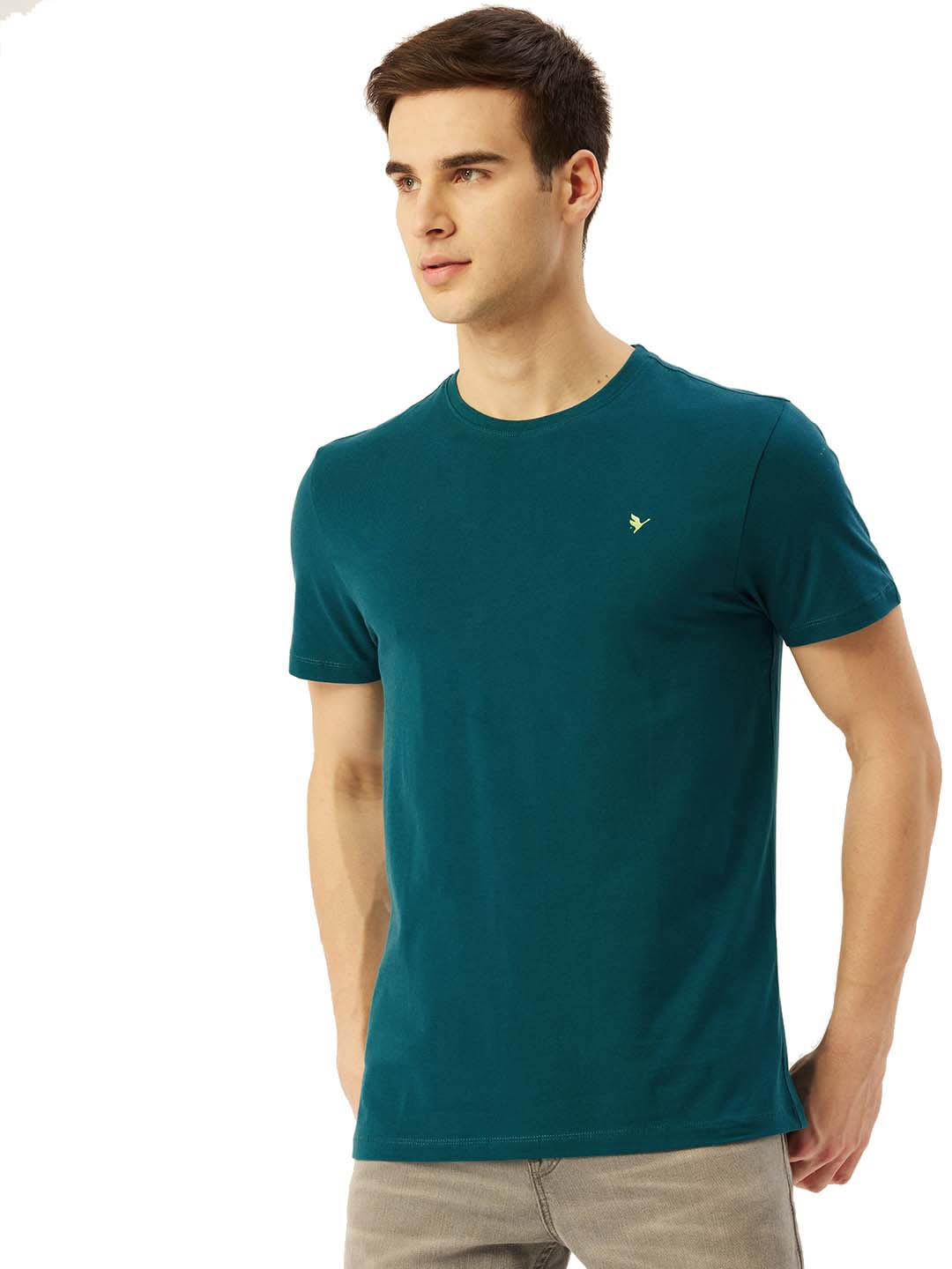 

AMSWAN Men Applique T-shirt, Teal