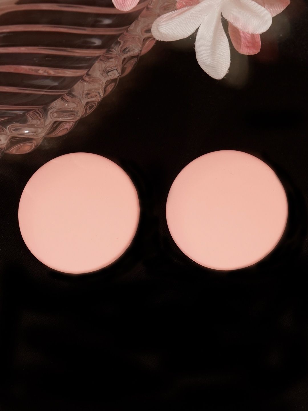 

Niscka Silver-Plated Circular Shaped Studs, Peach