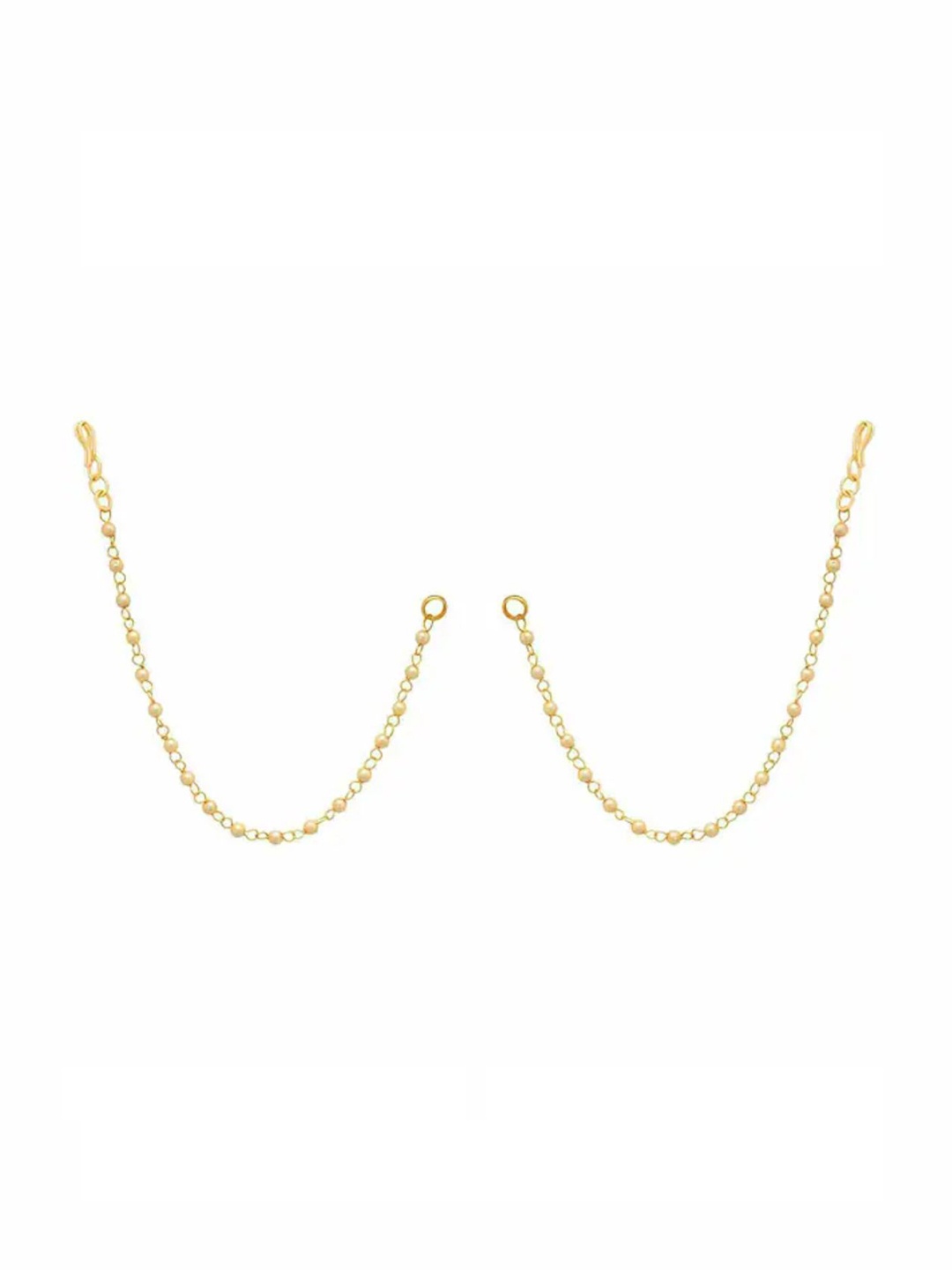 

NVR Pearl Studded Classic Gold-Plated 1 Line Ear Chain Ear Cuff