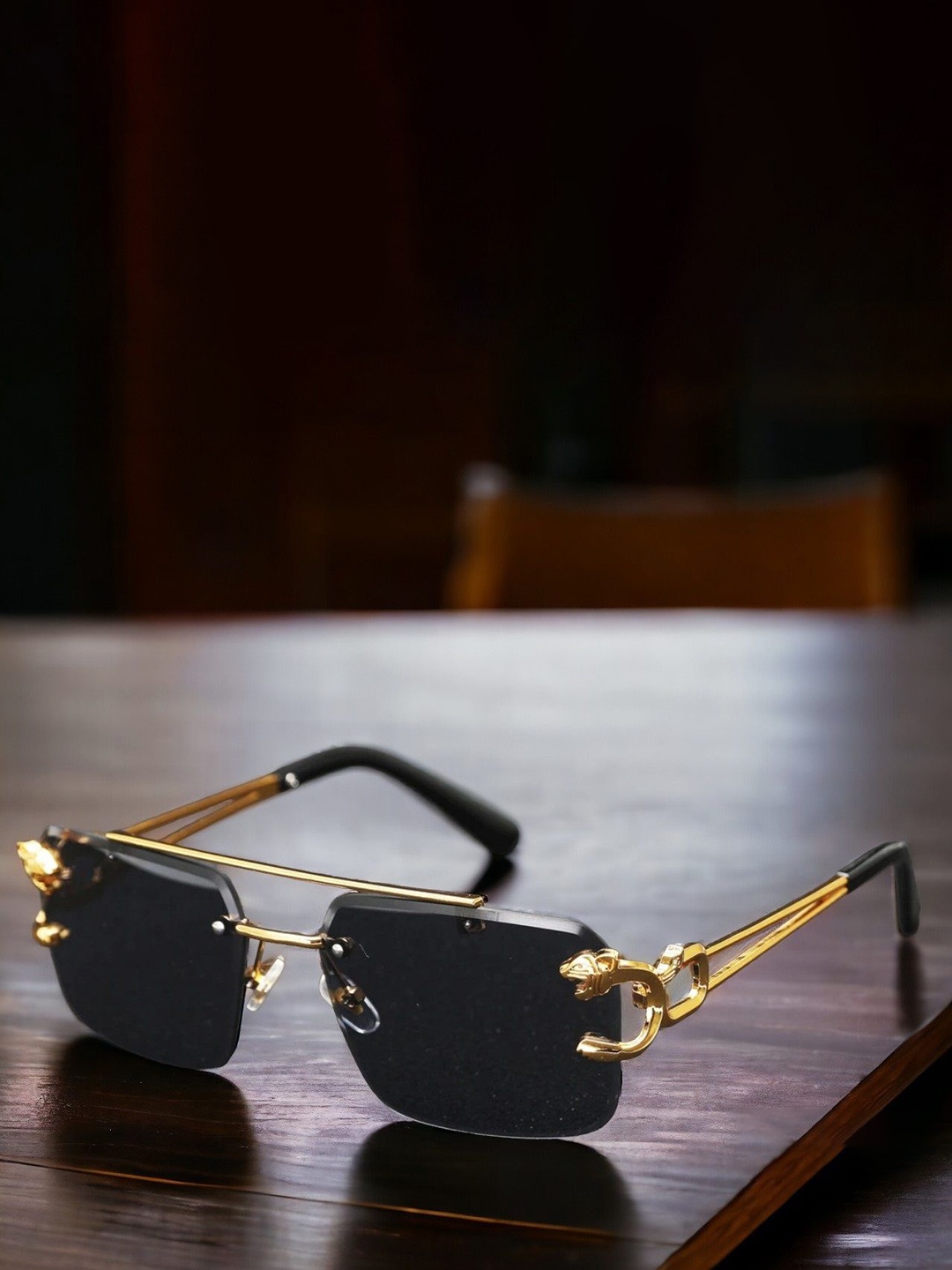 

RICH CLUB Unisex Other Sunglasses with UV Protected Lens, Black