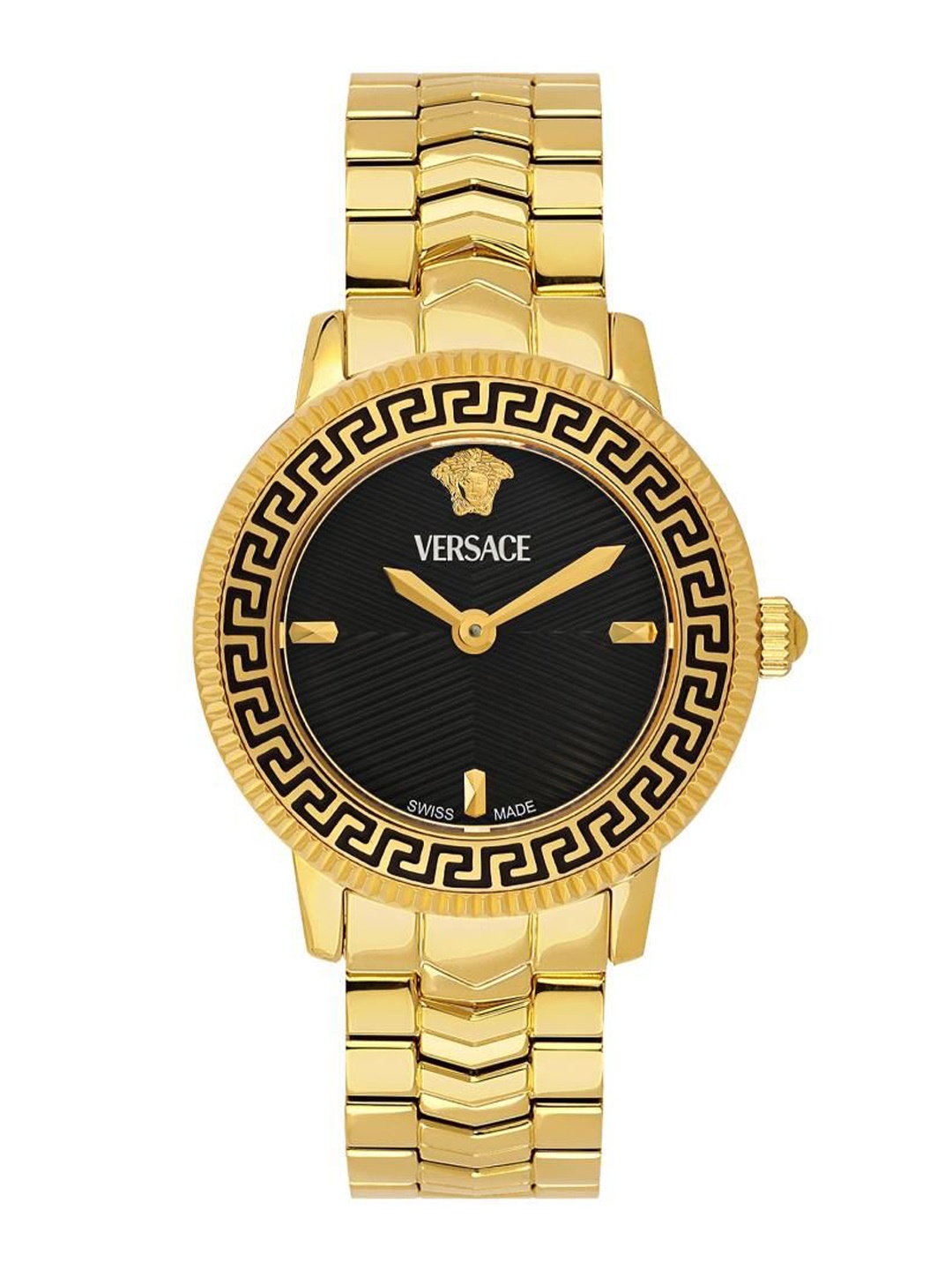 

Versace Women Brass Dial & Stainless Steel Straps Analogue Watch VEUCA0824, Black