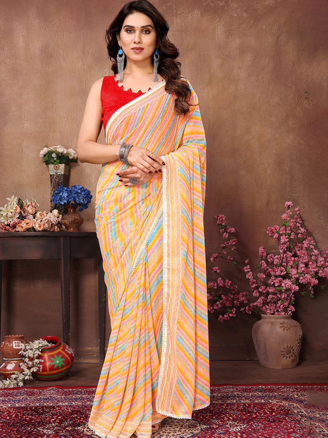 

Munir Leheriya Ready to Wear Saree, Orange