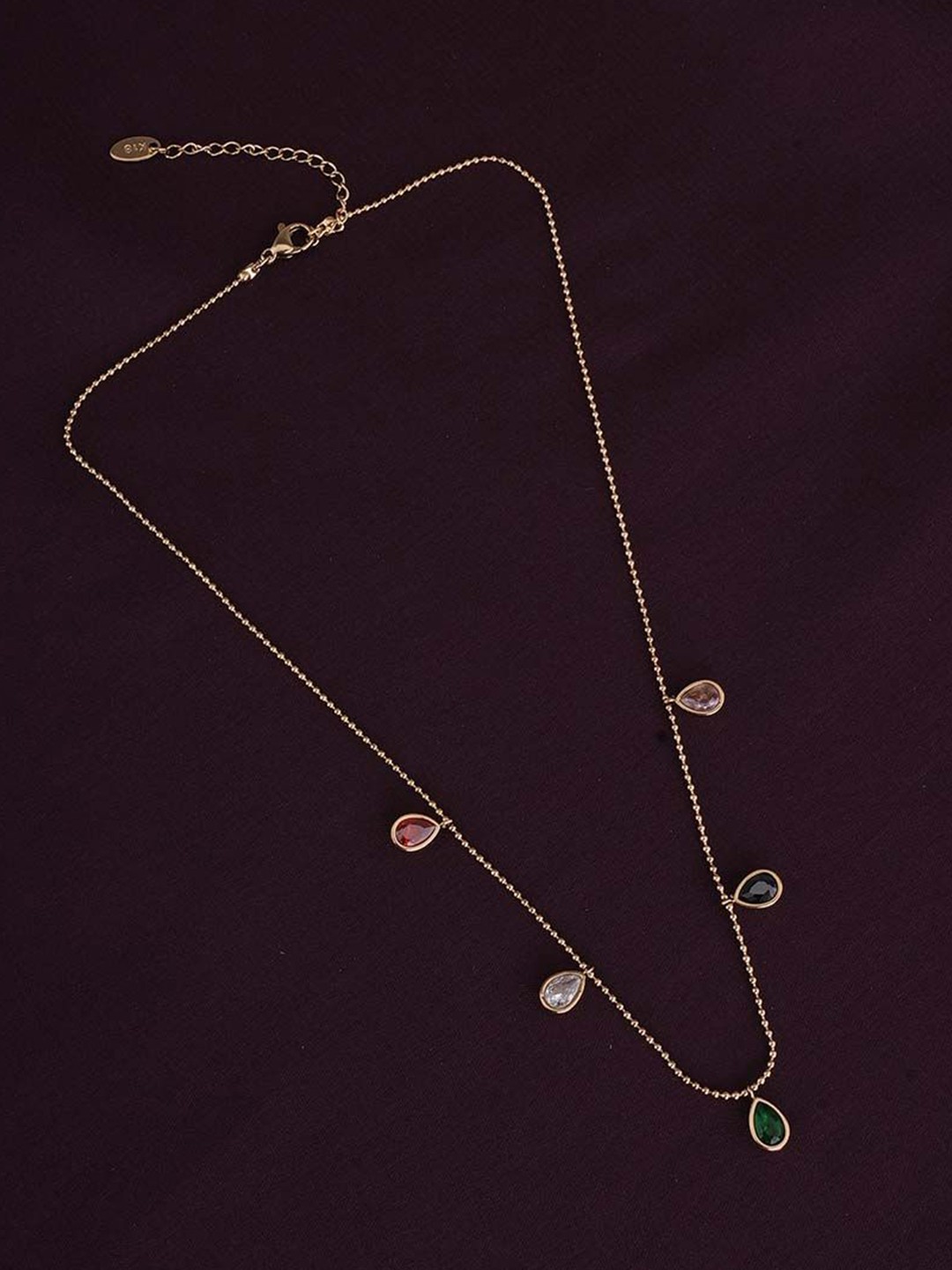 

PALMONAS 18K Gold-Plated Stainless Steel Cubic Zirconia Studded Minimal Chain