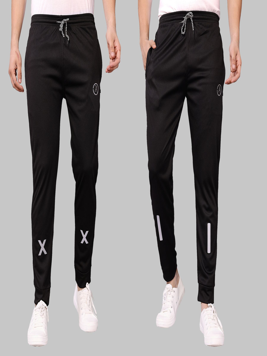 

Moda Rapido Men Pack Of 2 Mid-Rise Joggers, Black