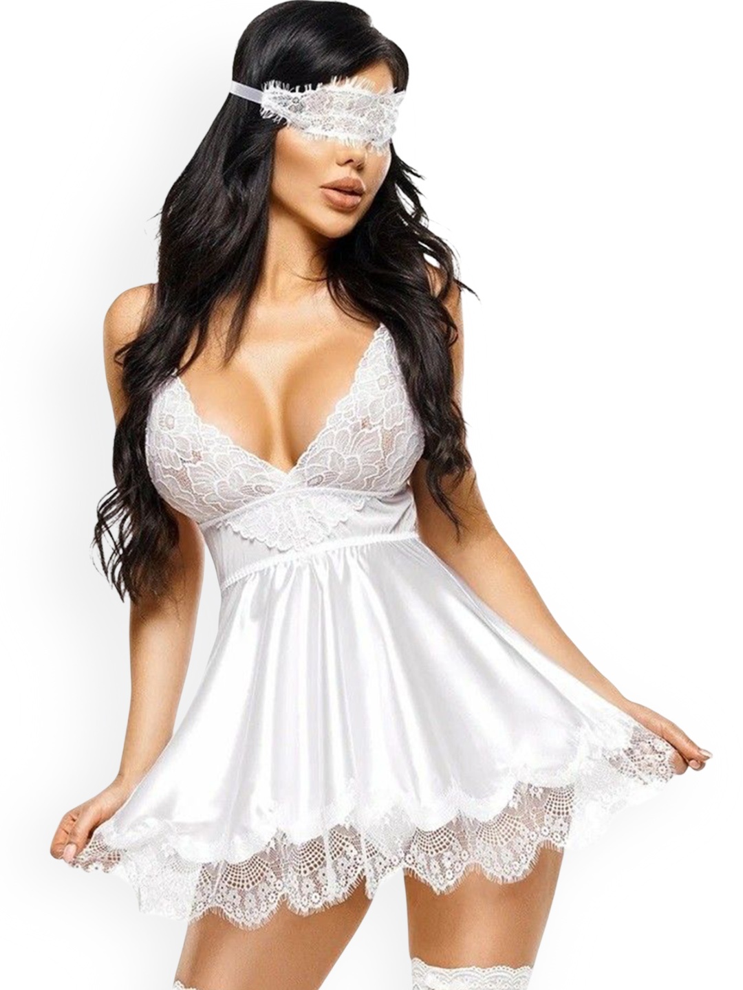

SSoShHub Satin Baby Doll, White