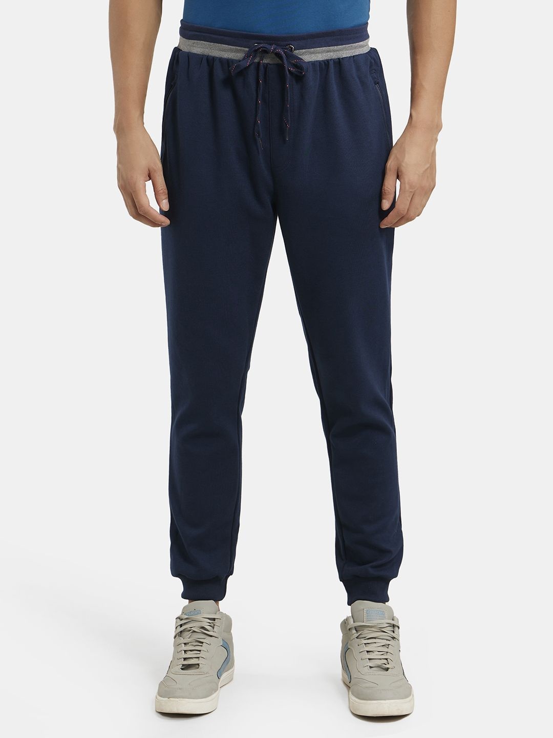 

Jockey Super Combed Cotton Rich Pique Slim Fit Jogger with Zipper Pockets - AM05, Navy blue