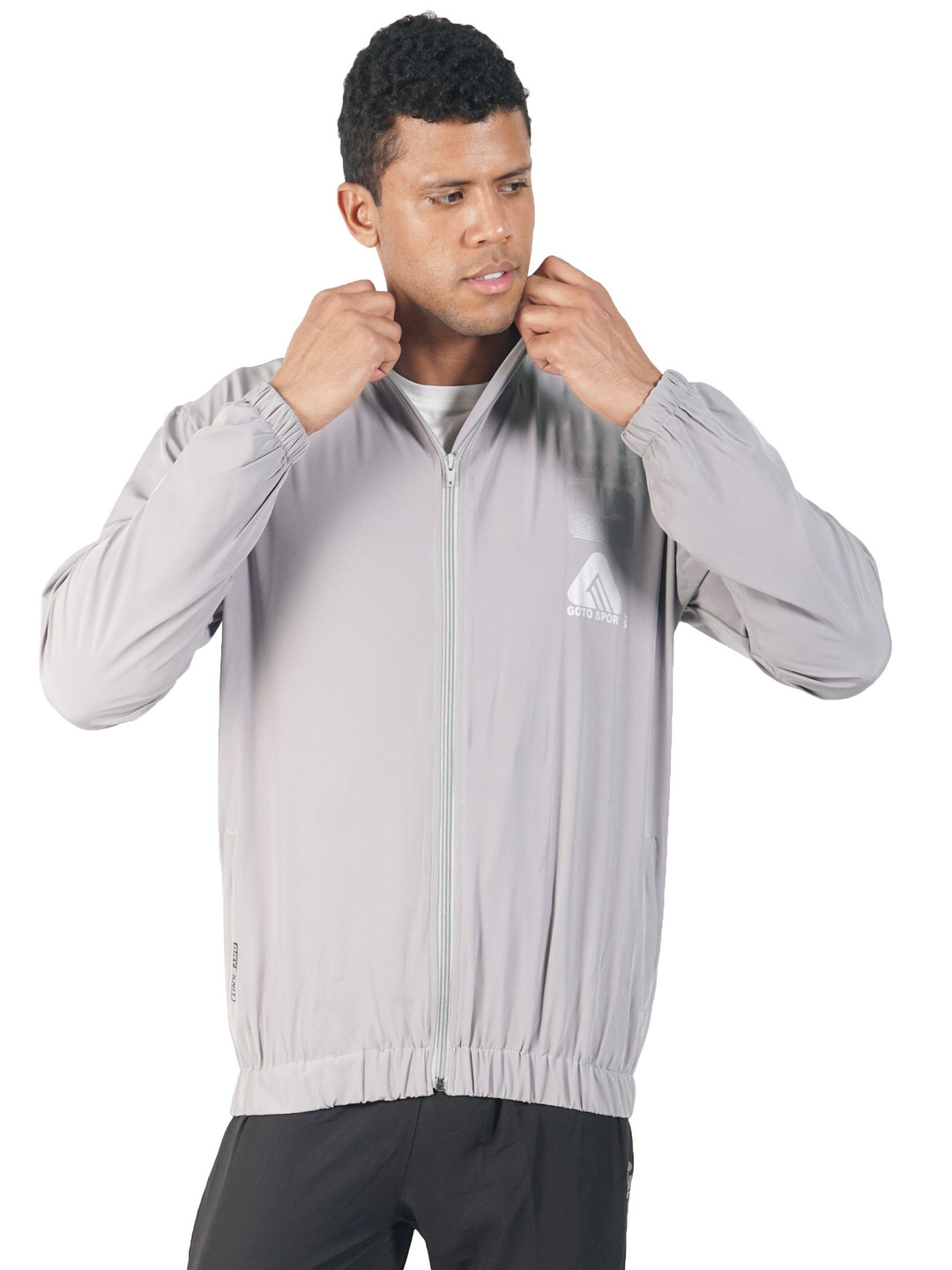 

GOTO Men Polyester Lightweight Training or Gym Core Jacket, Grey