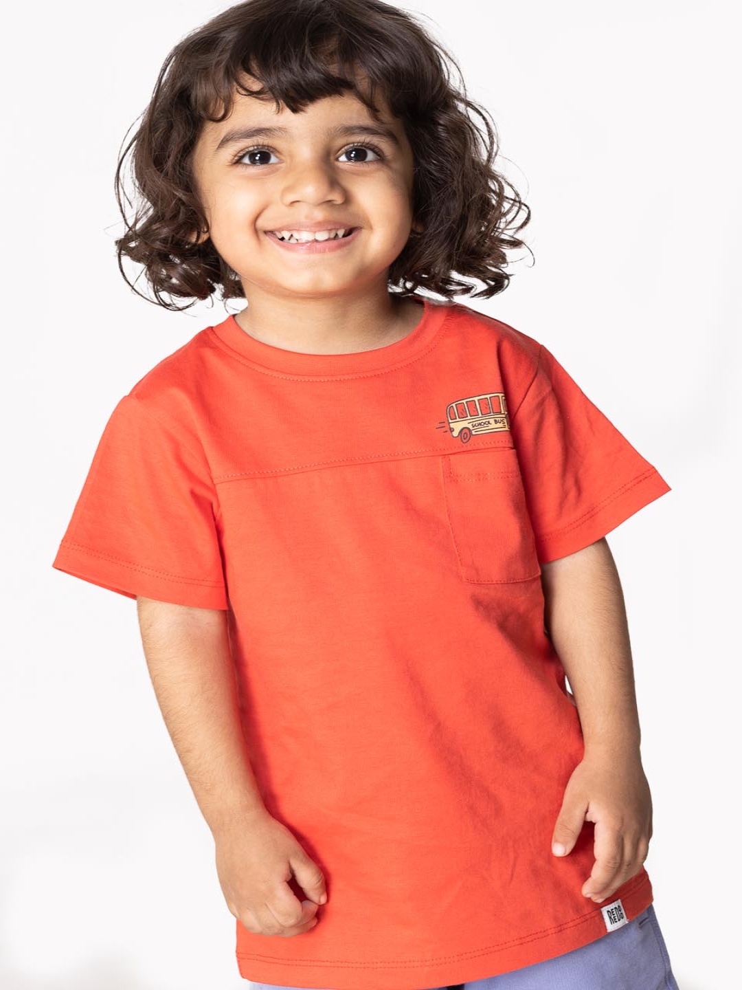 

Reedoo Unisex Kids Bio Finish Solid Round Neck Cotton T-shirt, Red