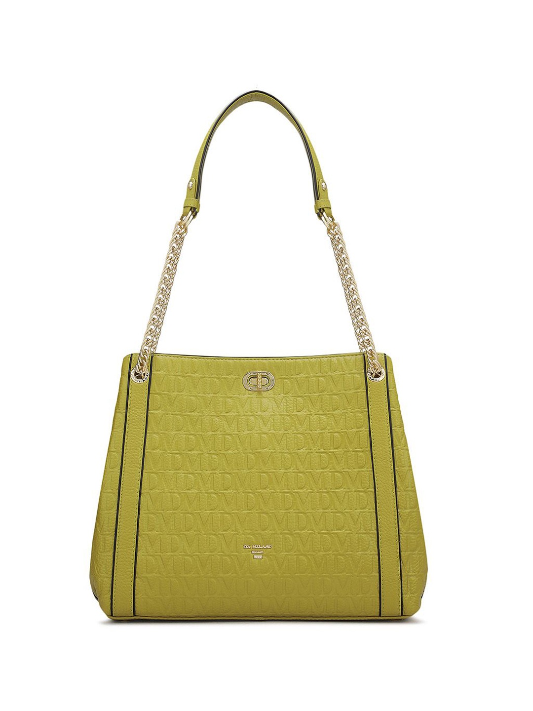 

Da Milano Leather Structured Shoulder Bag with Quilted, Green