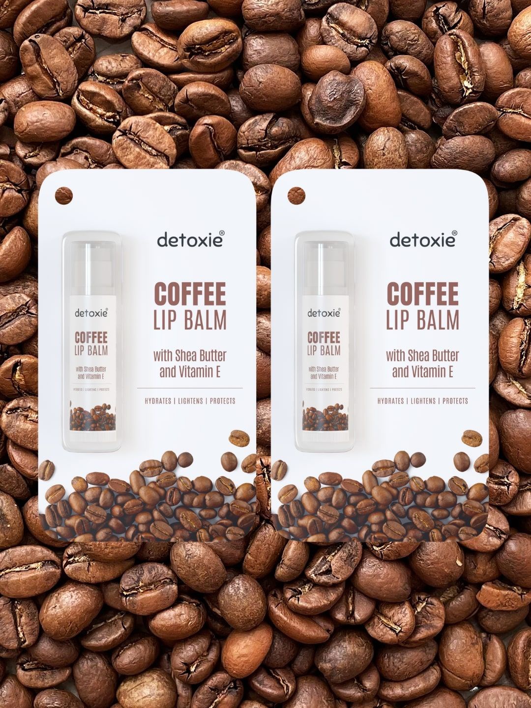 

Detoxie Set Of 2 Coffee Lip Balm With Shea Butter & Vitamin E - 4.5 g Each, Brown