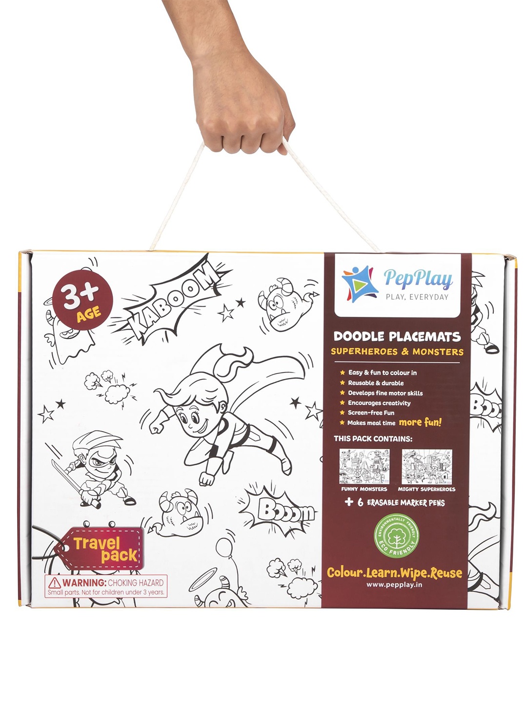 

PepPlay Reusable Colouring Charts DIY Art & Craft Kits, White
