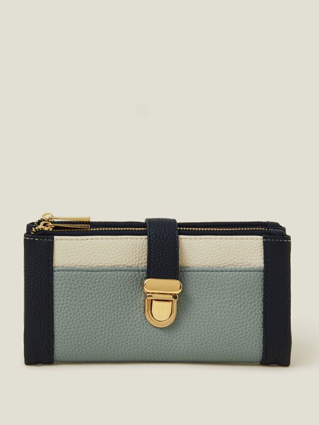 

Accessorize Women Colourblocked PU Two Fold Wallet, Blue