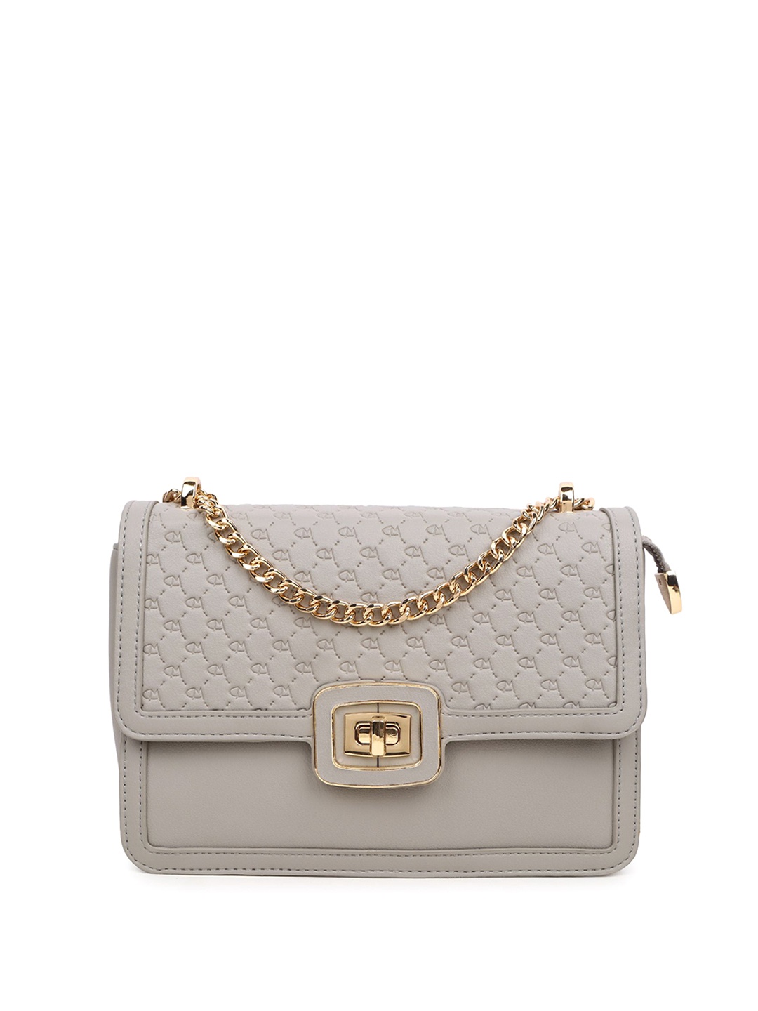 

MAGNOLIA Geometric Printed PU Sling Bag, Grey