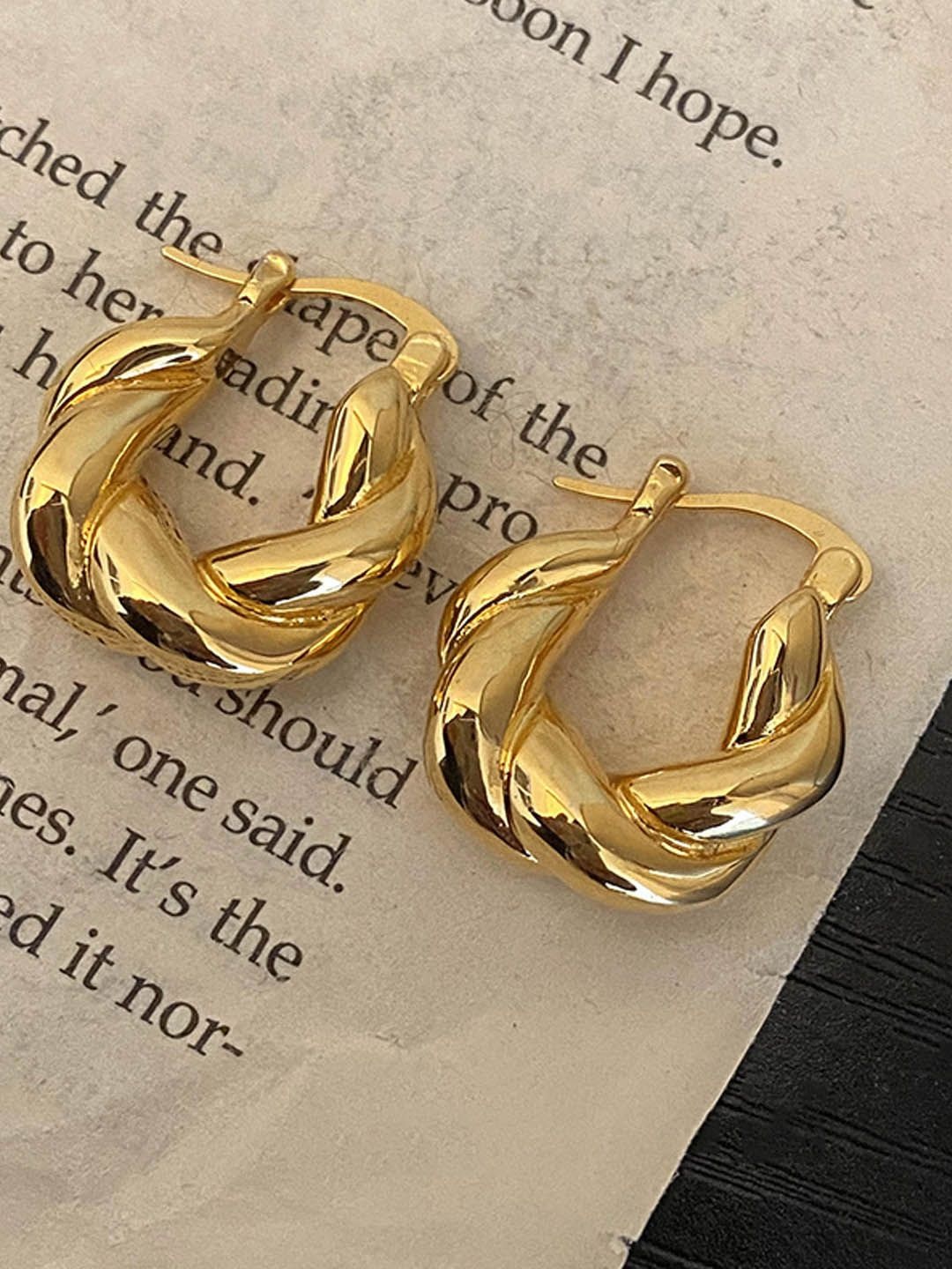 

StyleCast Contemporary Shaped Hoop Earrings, Gold