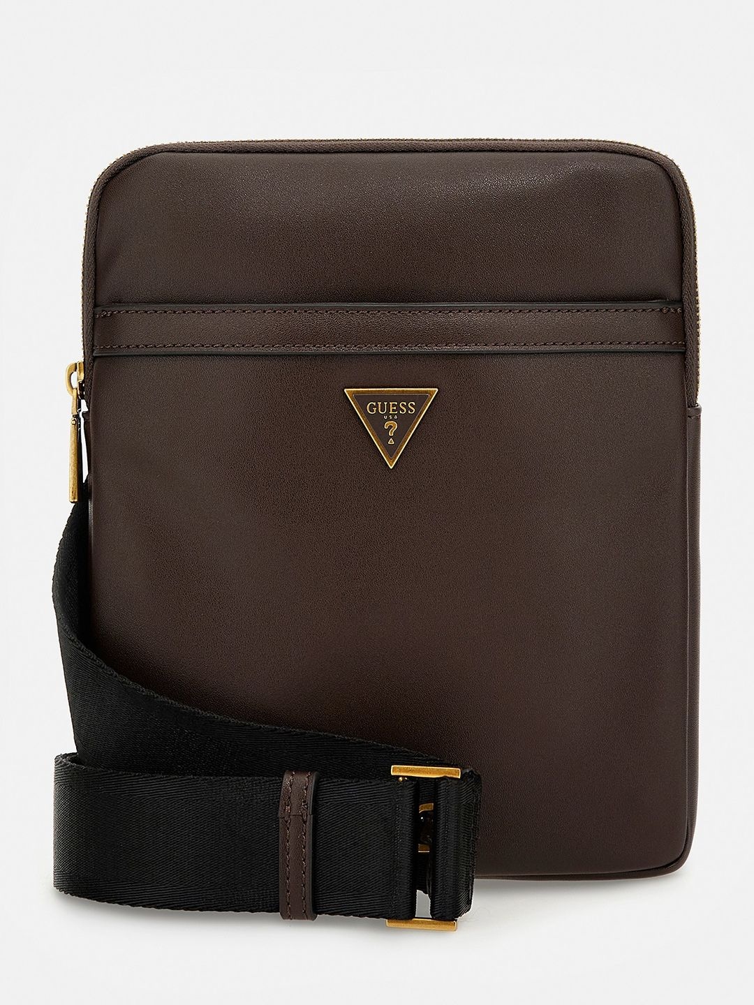 

GUESS Men Solid Structured Shoulder Bag, Brown