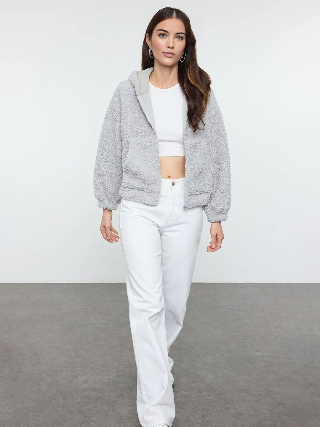 

Trendyol Women Hooded Sweatshirt, Na