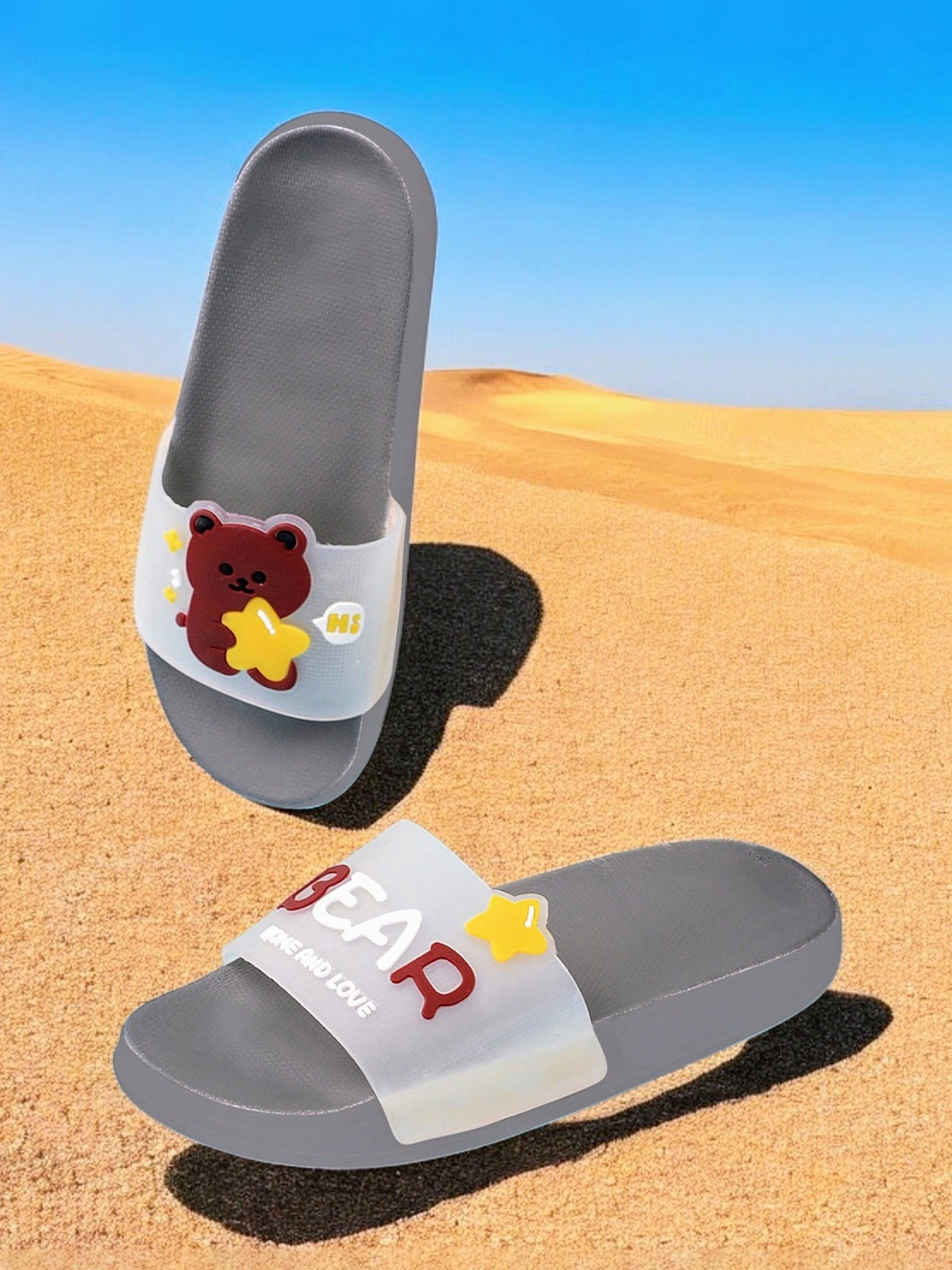 

KAPYANSH Women Rubber Sliders, Grey