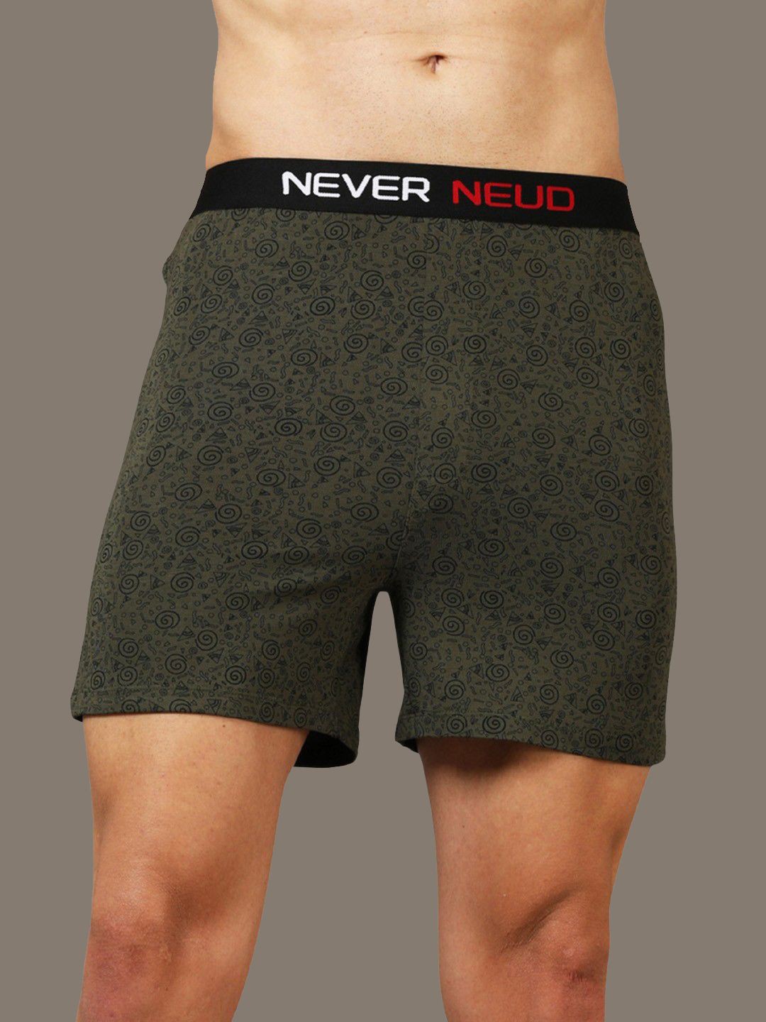 

NEVER NEUD Printed Anti-Bacterial Boxers NN02-M1002-S, Olive