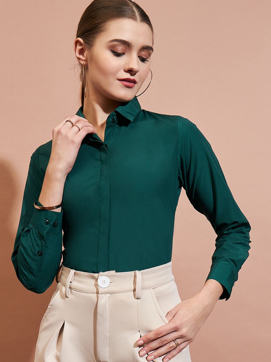

DressBerry Women Slim Fit Shirt, Green
