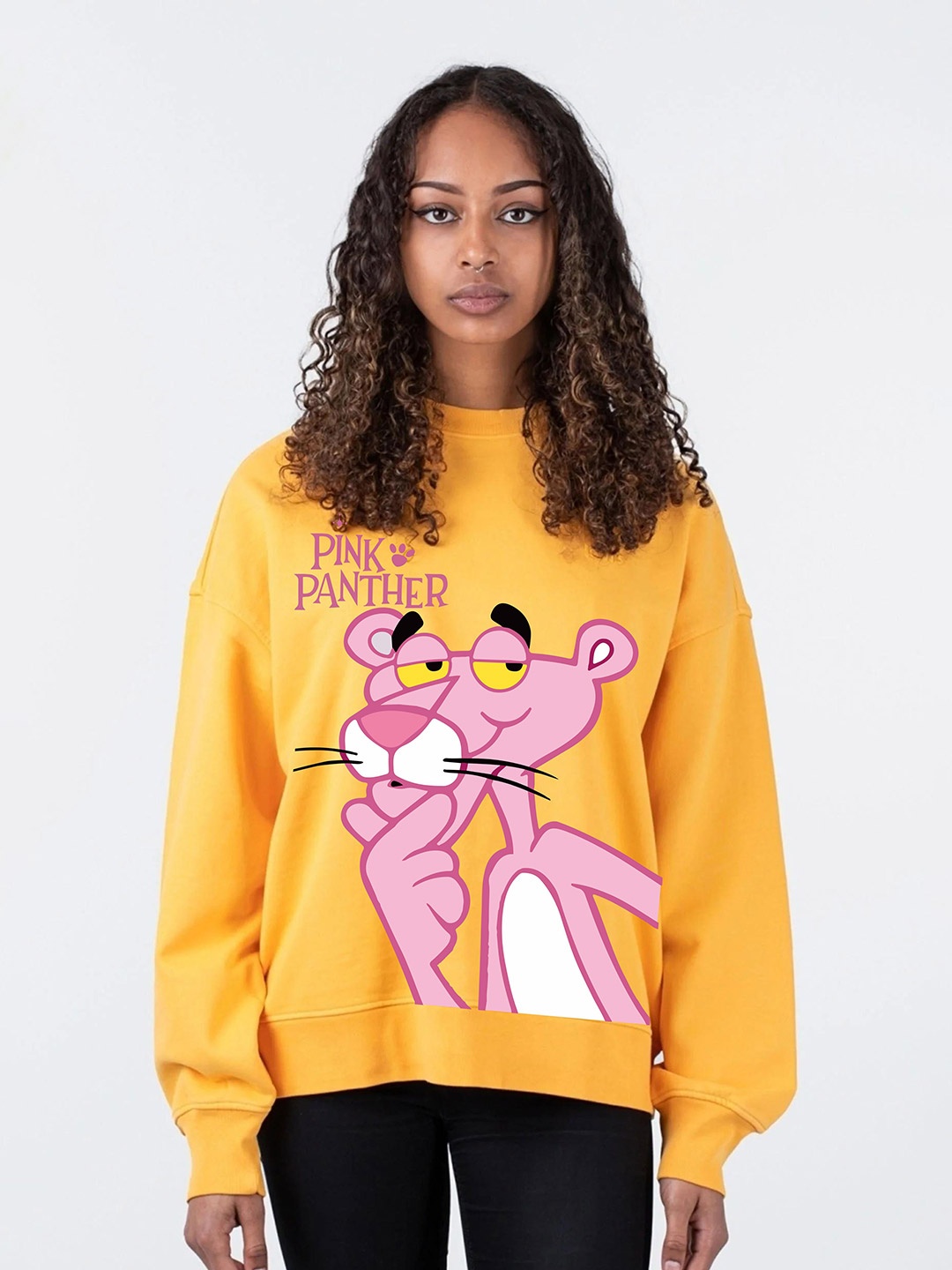 

RAYACLOSET Women Printed Sweatshirt, Yellow