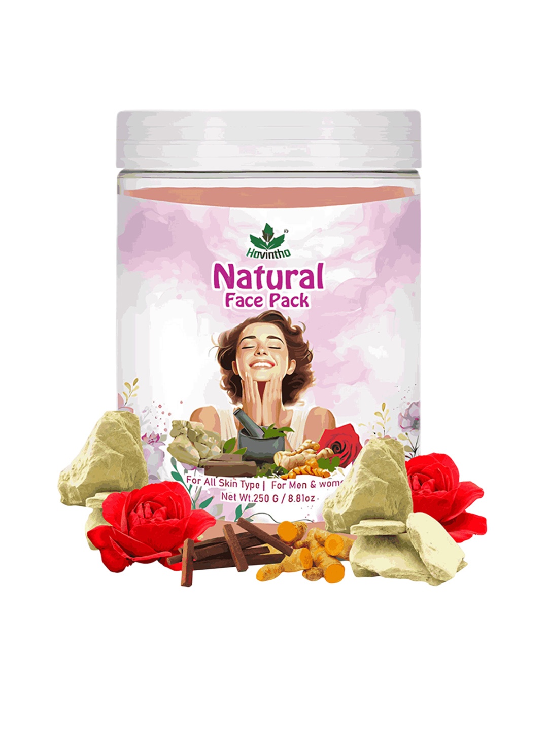 

Havintha Natural Face Pack For Gentle Cleansing & Hydration - 250 g, White