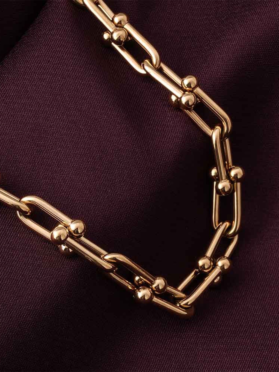 

PALMONAS 18KT Gold-Plated Stainless Steel U Link Chain Necklace