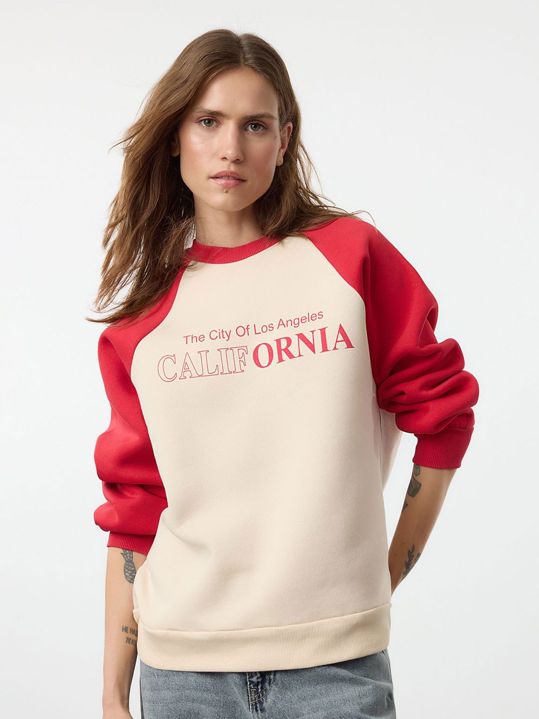 

Trendyol Women Printed Round Neck Sweatshirt, Na