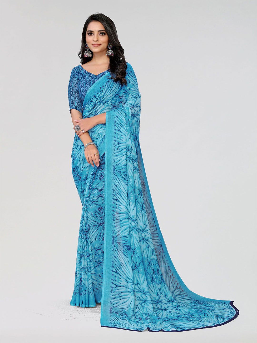 

Moda Rapido Ethnic Motifs Printed Saree, Blue