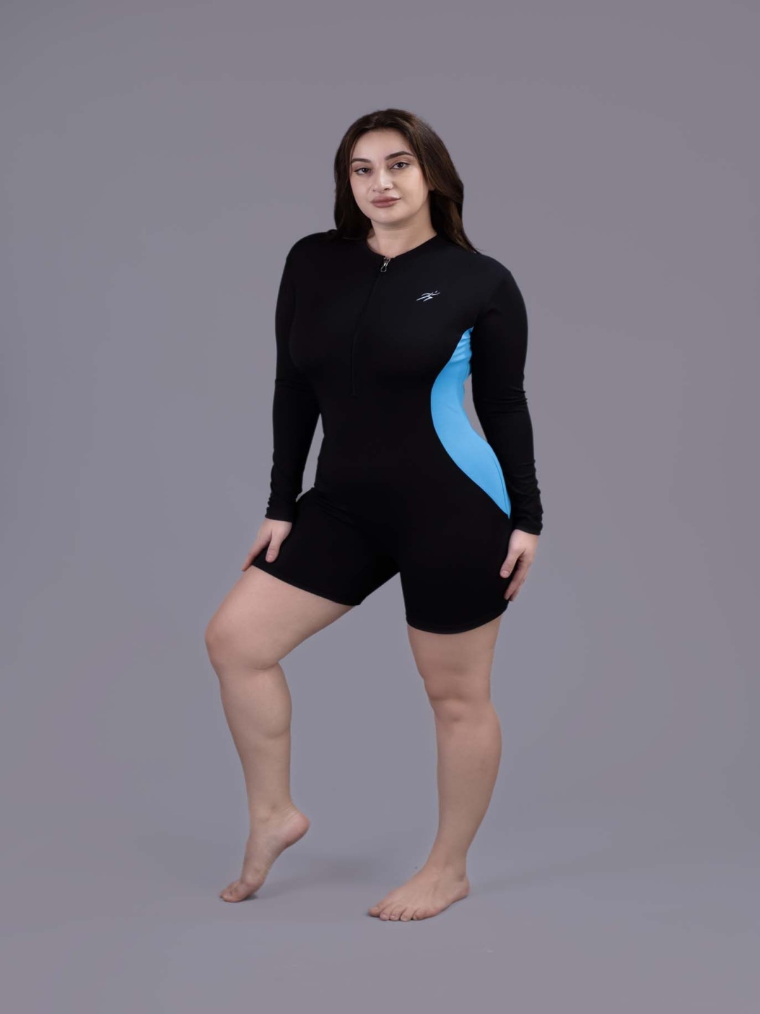 

Keepfit Women Plus Size Colourblocked Legsuit, Black