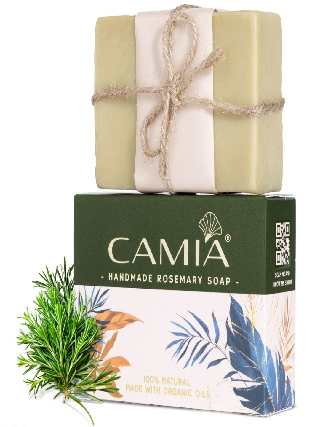 

CAMIA Set Of 10 Lemongrass, Cedarwood, Charcoal, Rosemary & Frankincense Soaps-125 g Each, White