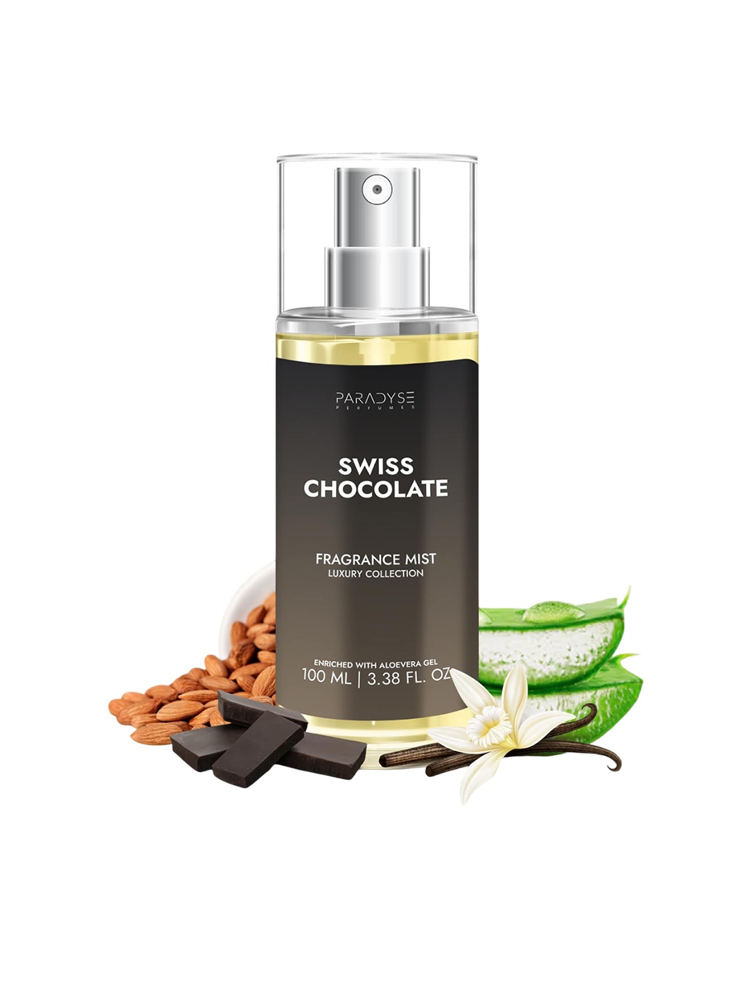 

PARADYSE PERFUMES Swiss Chocolate Body Mist -100ml, Transparent