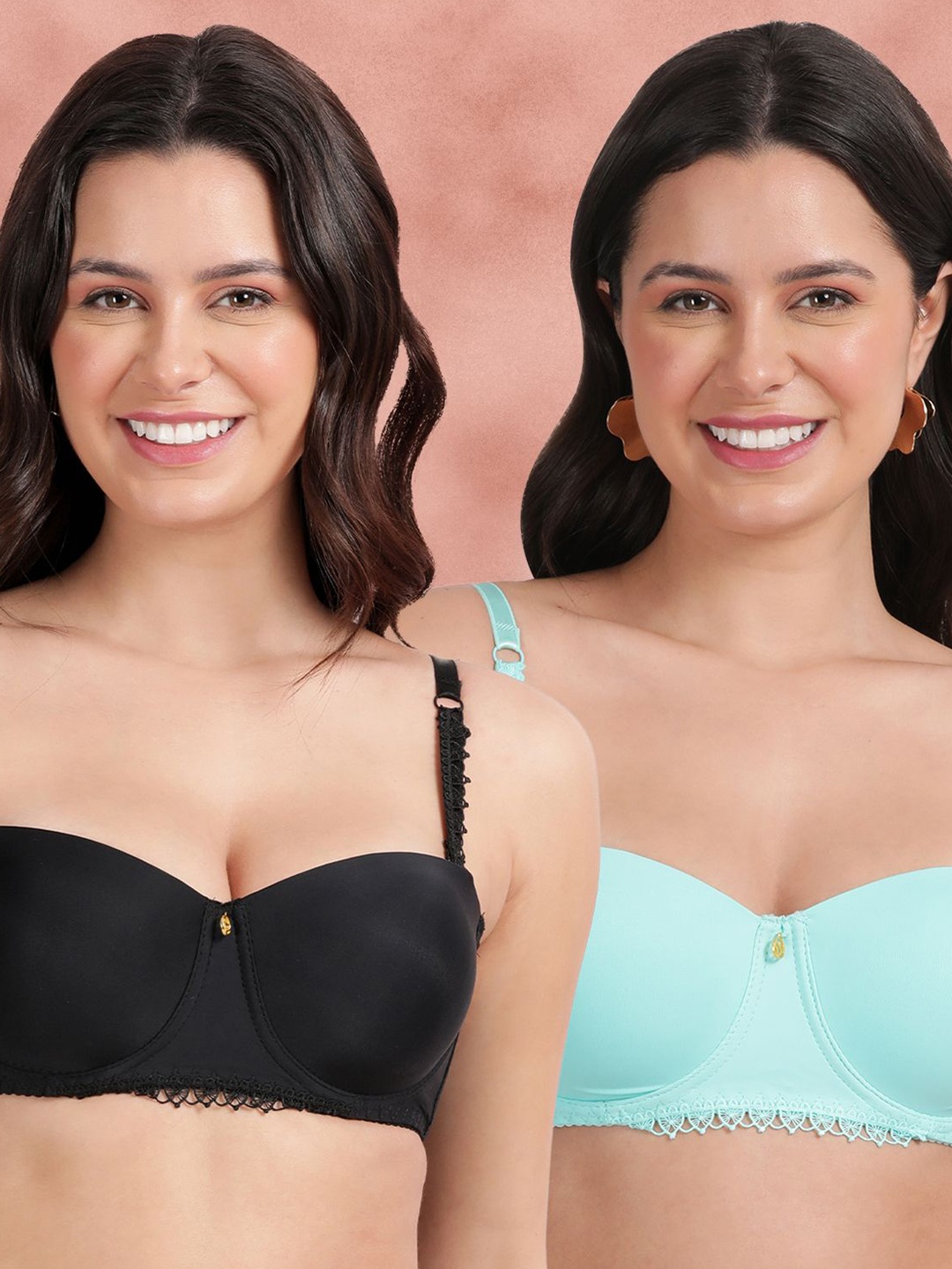 

Susie Bra Medium Coverage Underwired Lightly Padded pack of 2, Black