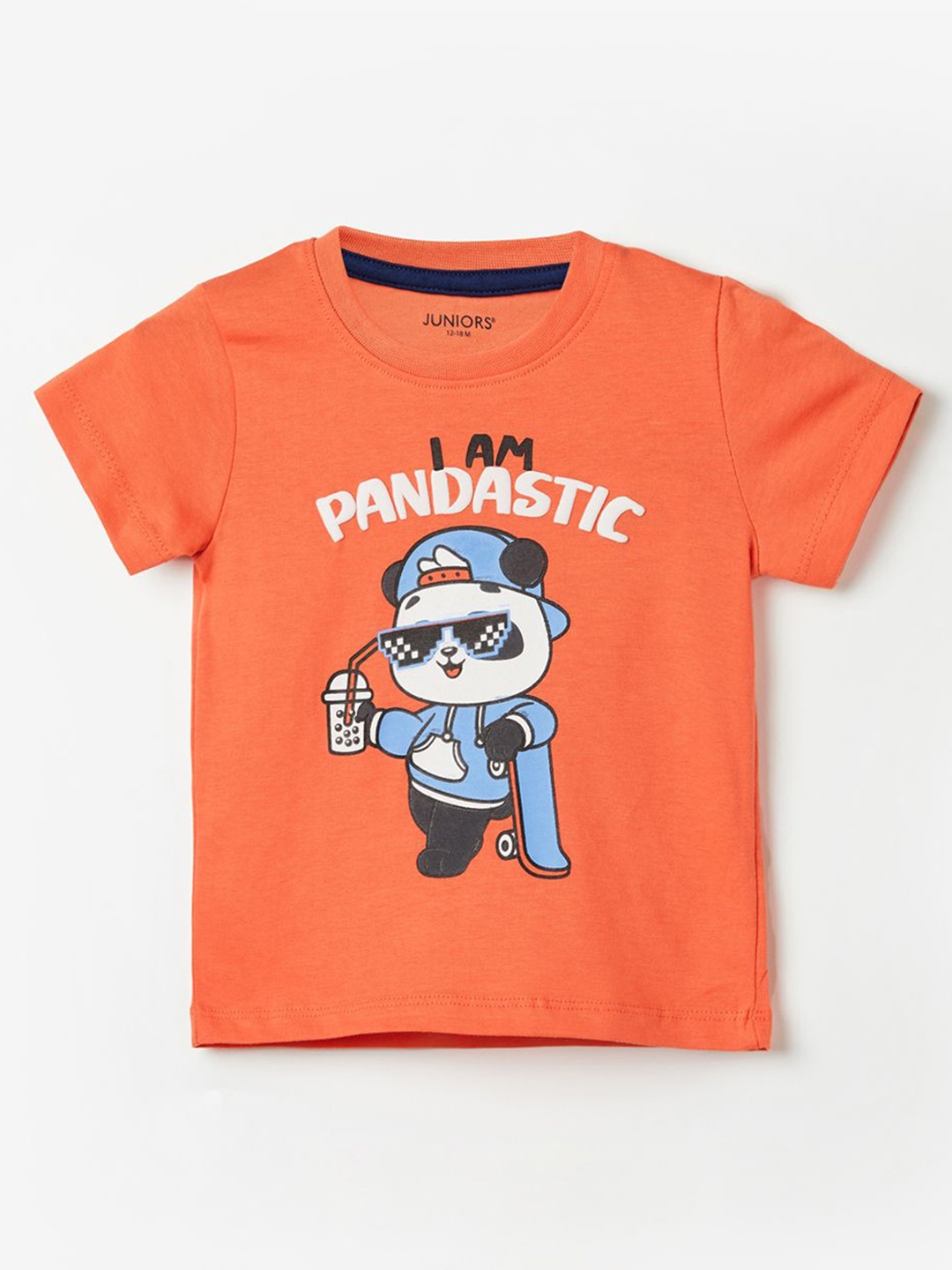 

Juniors by Lifestyle Boys Graphic Printed Round Neck Cotton T-shirt, Coral